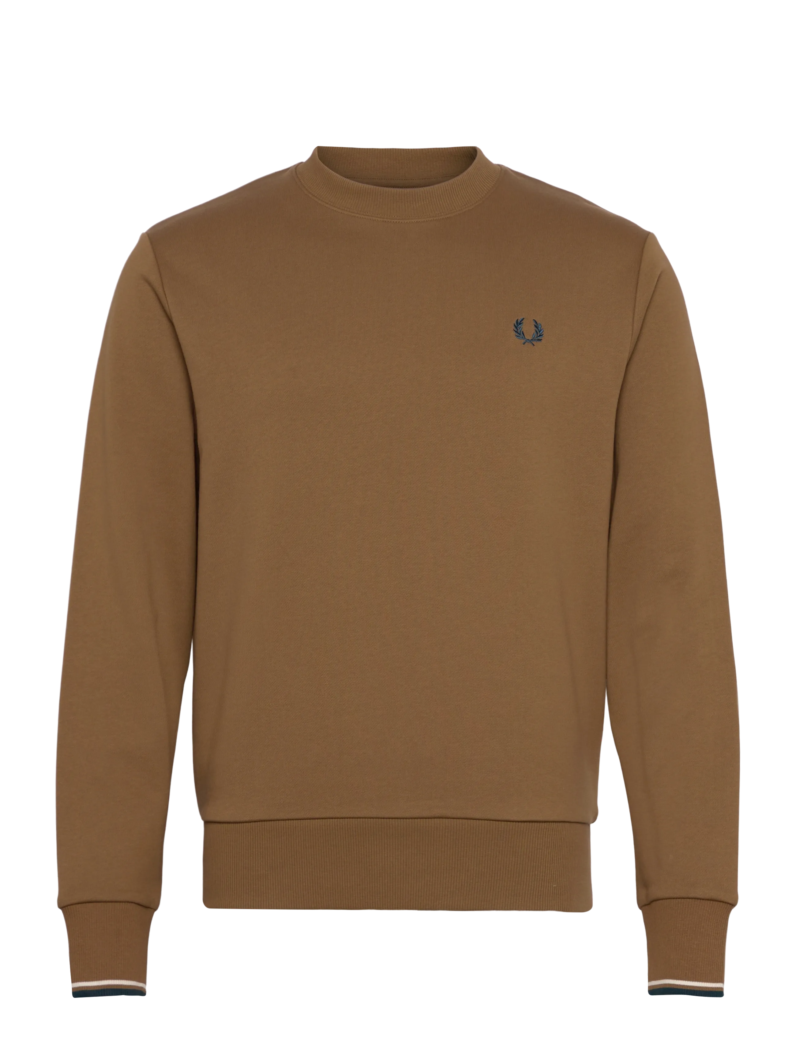 Fred Perry Crew Neck Sweatshirt, M, Brown, Sweatshirts & Hættetrøjer > Sweatshirts, Herre
