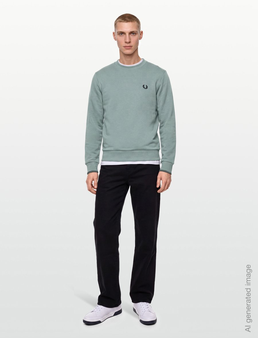 Fred Perry - CREW NECK SWEATSHIRT - sweatshirts - slvrbl/dkaf/dkaf - 0
