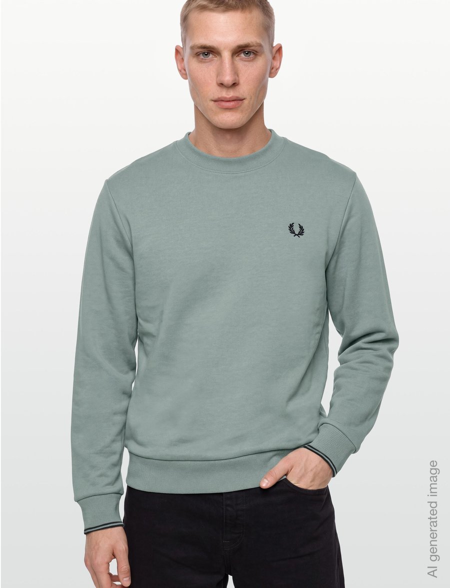 Fred Perry - CREW NECK SWEATSHIRT - sweatshirts - slvrbl/dkaf/dkaf - 3