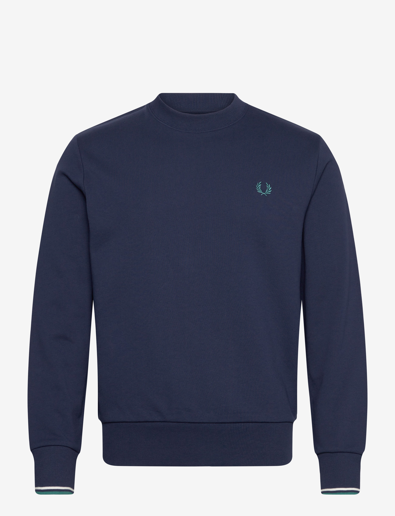 Fred Perry - CREW NECK SWEATSHIRT - collegepaidat - tnsbl/snwht/dpmt - 0