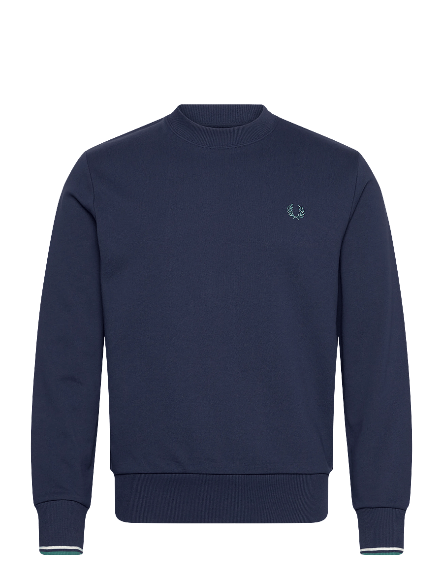 Fred Perry - CREW NECK SWEATSHIRT - shoppa efter tillfälle - tnsbl/snwht/dpmt - 1