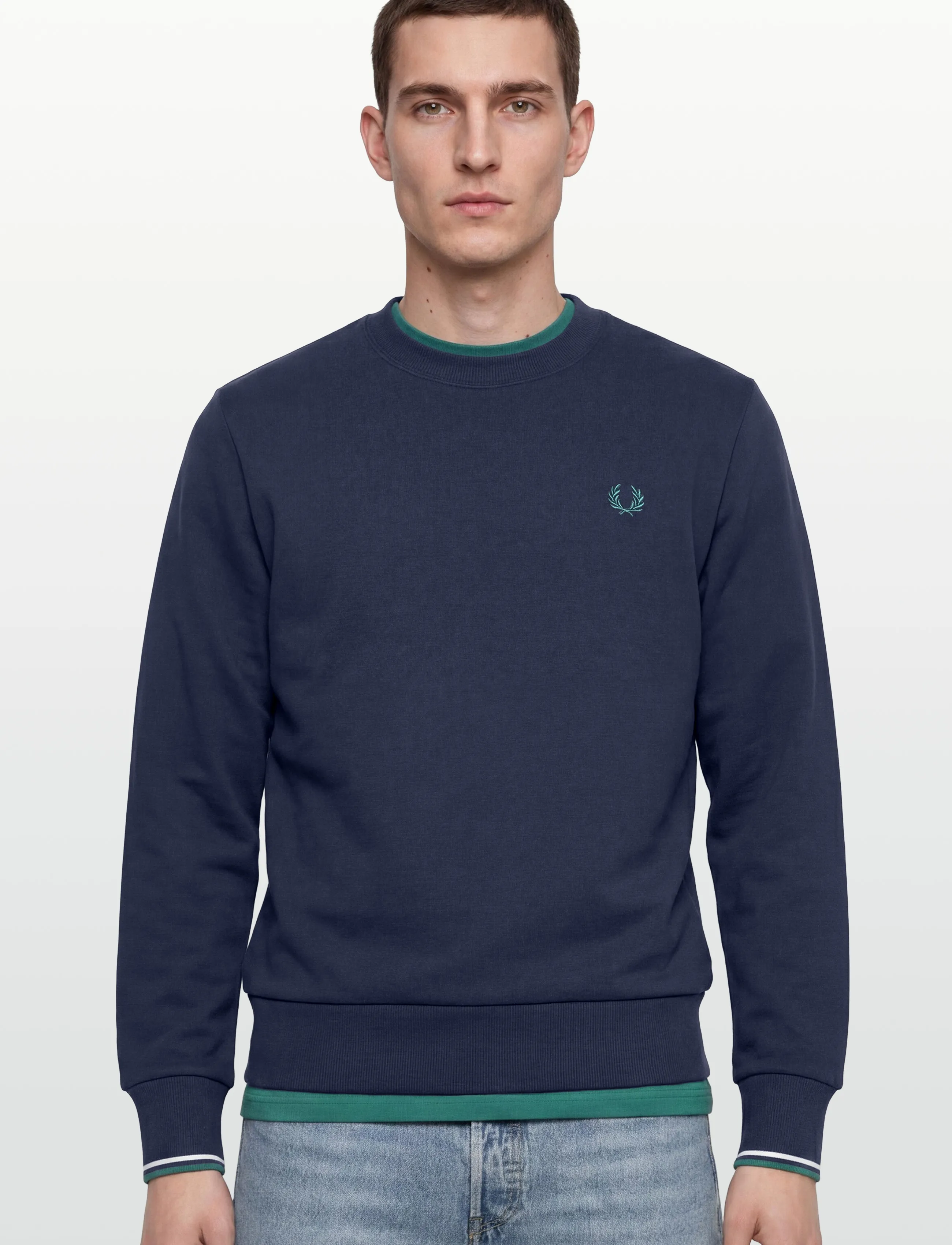 Fred Perry - CREW NECK SWEATSHIRT - sweatshirts - tnsbl/snwht/dpmt - 3