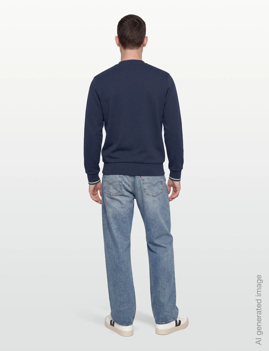 Fred Perry - CREW NECK SWEATSHIRT - shoppa efter tillfälle - tnsbl/snwht/dpmt - 4