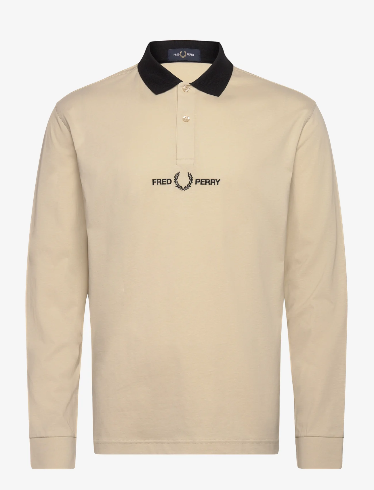 Fred Perry - RELAXED EMBROID POLO - pitkähihaiset - oatmeal - 0