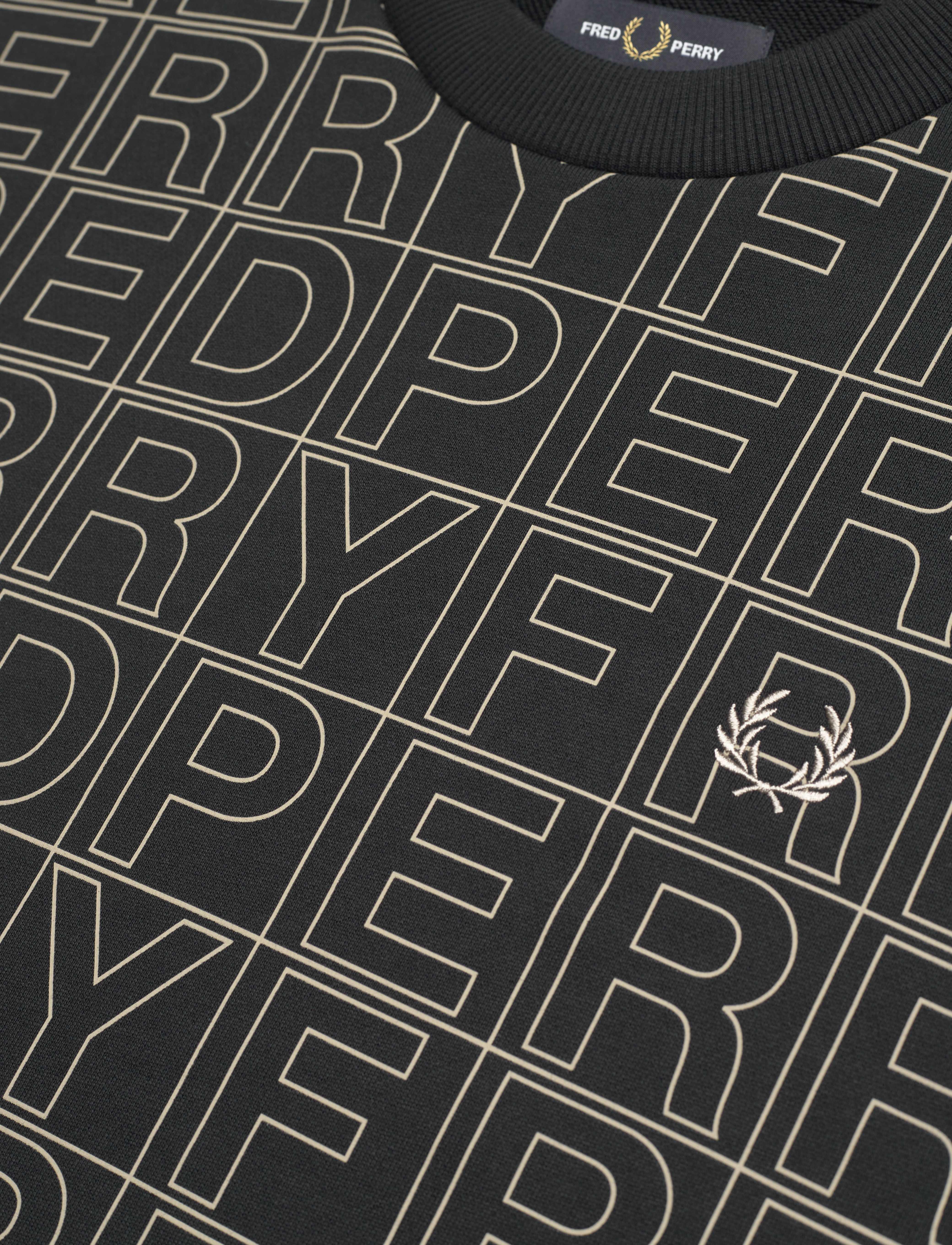 Fred Perry - SPELLOUT GRAPHIC SWEATSH - black - 2