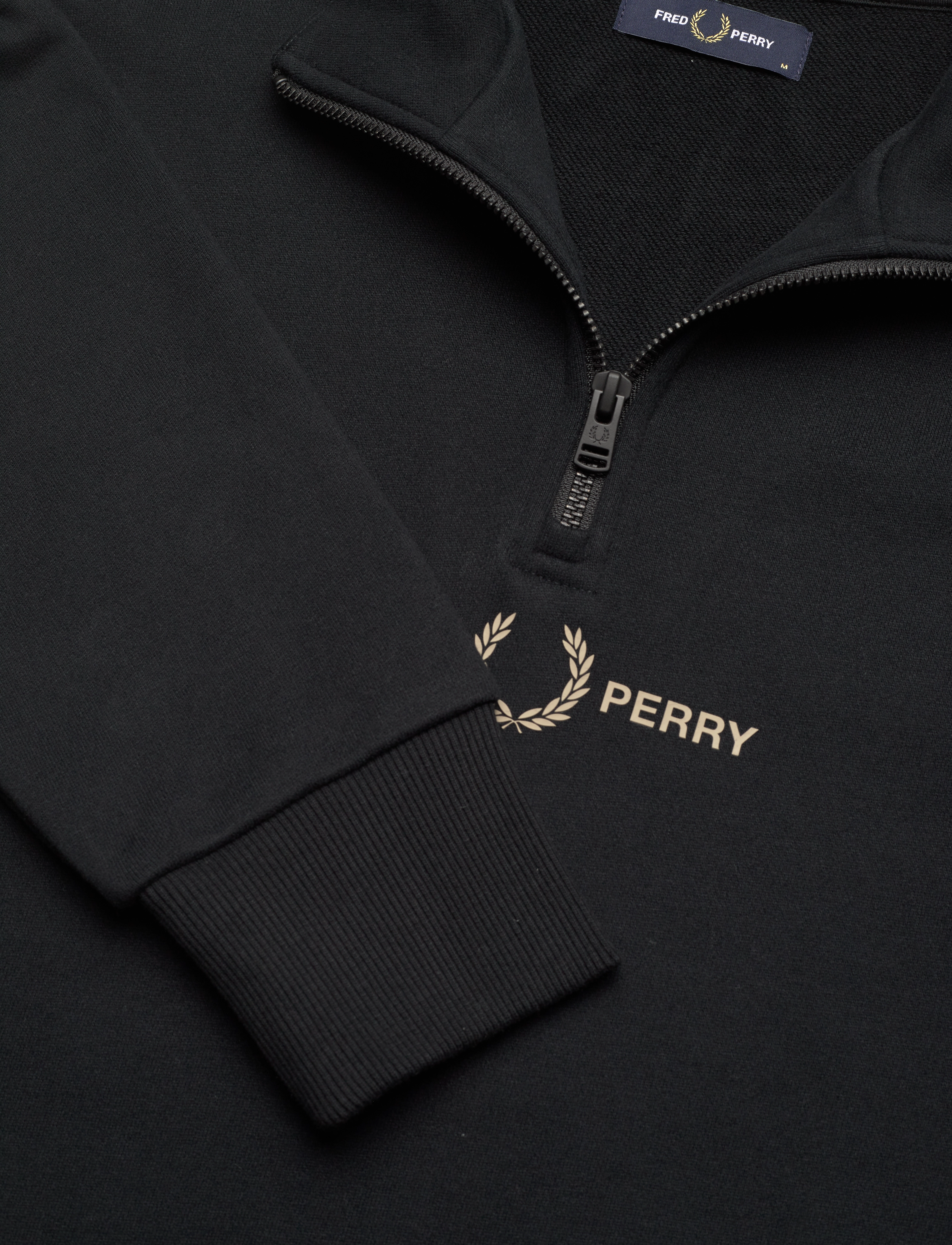 Fred Perry - RAISED GRAPHIC HALF ZIP SWEATS - black - 2