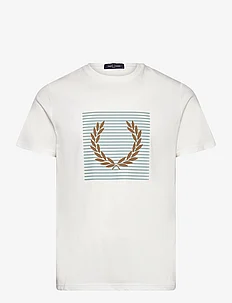 STRIPED LAUREL WREATH TEE, Fred Perry