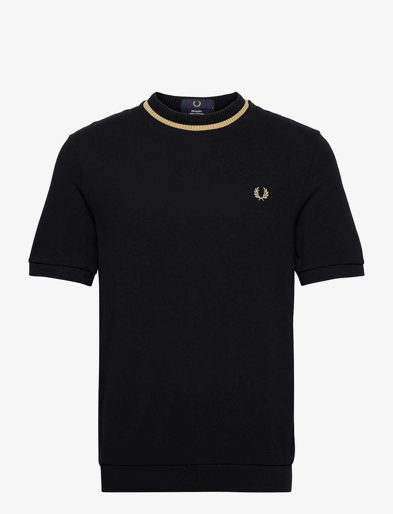 Fred Perry - CREW NECK PIQUE T-SHIRT - black/champ. - 0