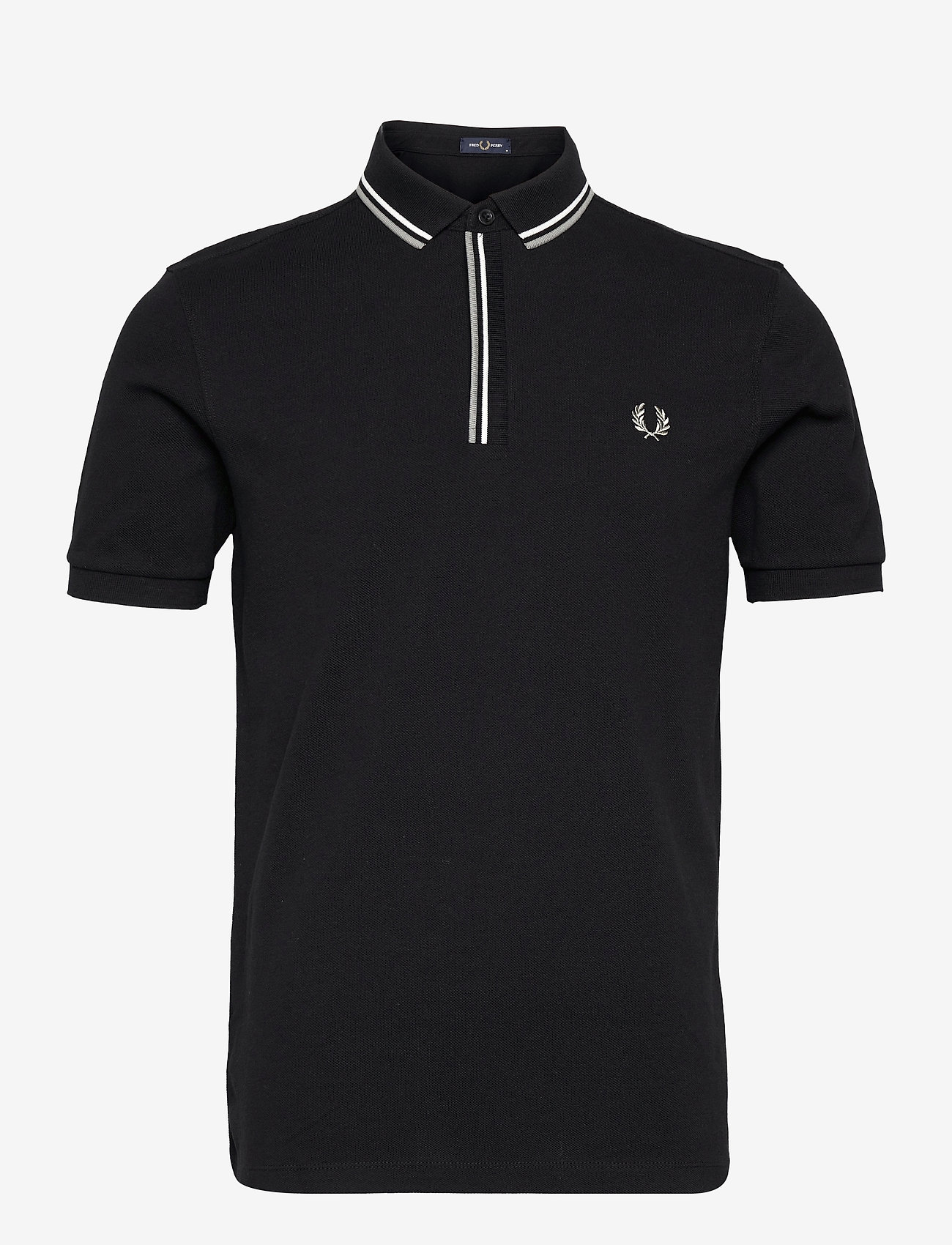 TIPPED PLACKET POLO - BLACK