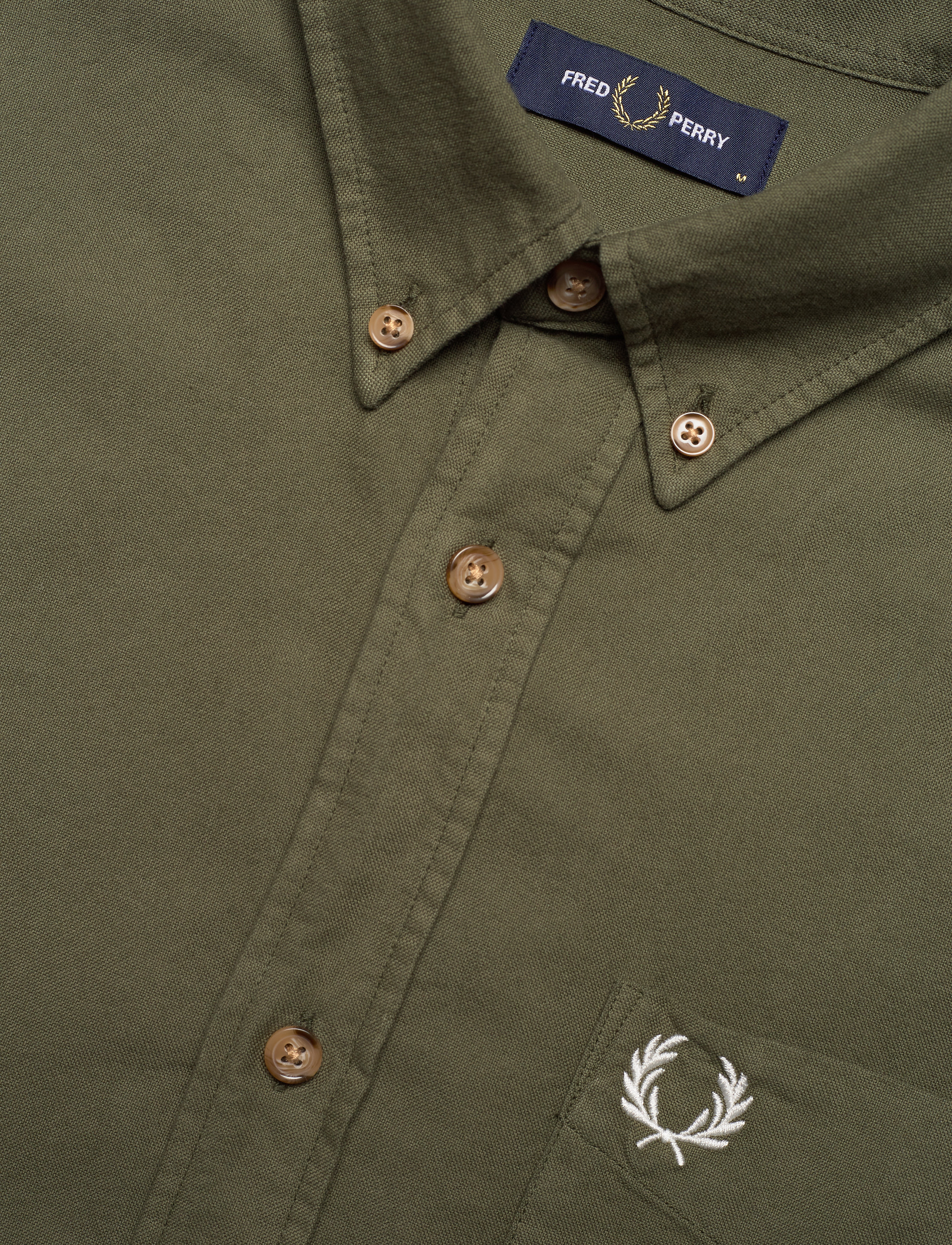 Fred Perry - OVERDYED SHIRT - military green - 3