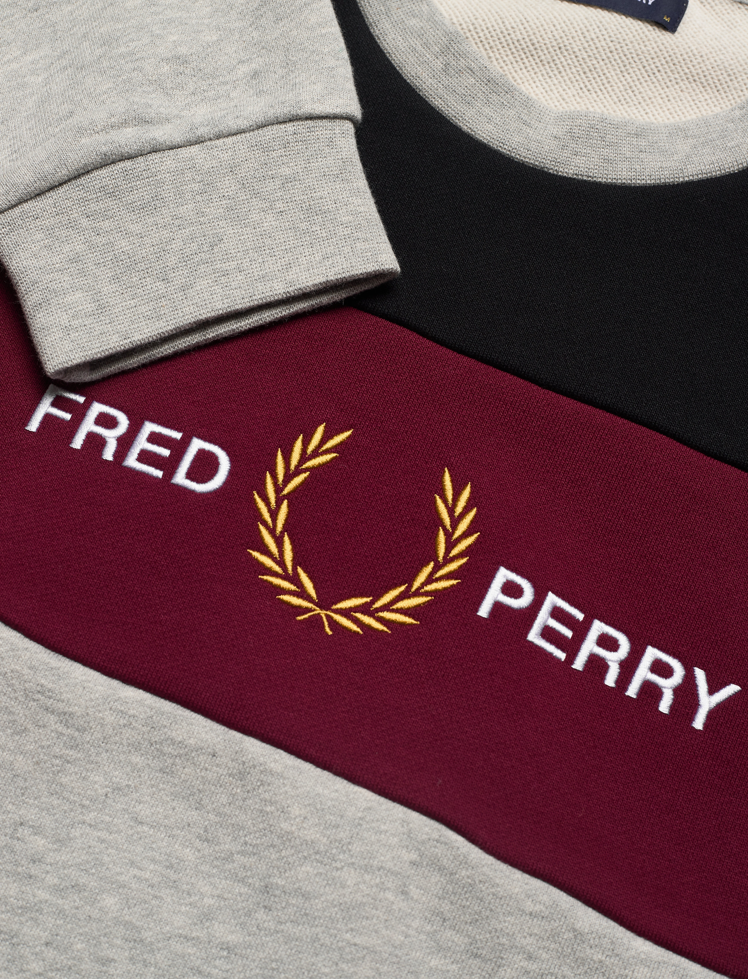 Fred Perry - EMB PANEL SWEATSHIRT - marl grey - 2