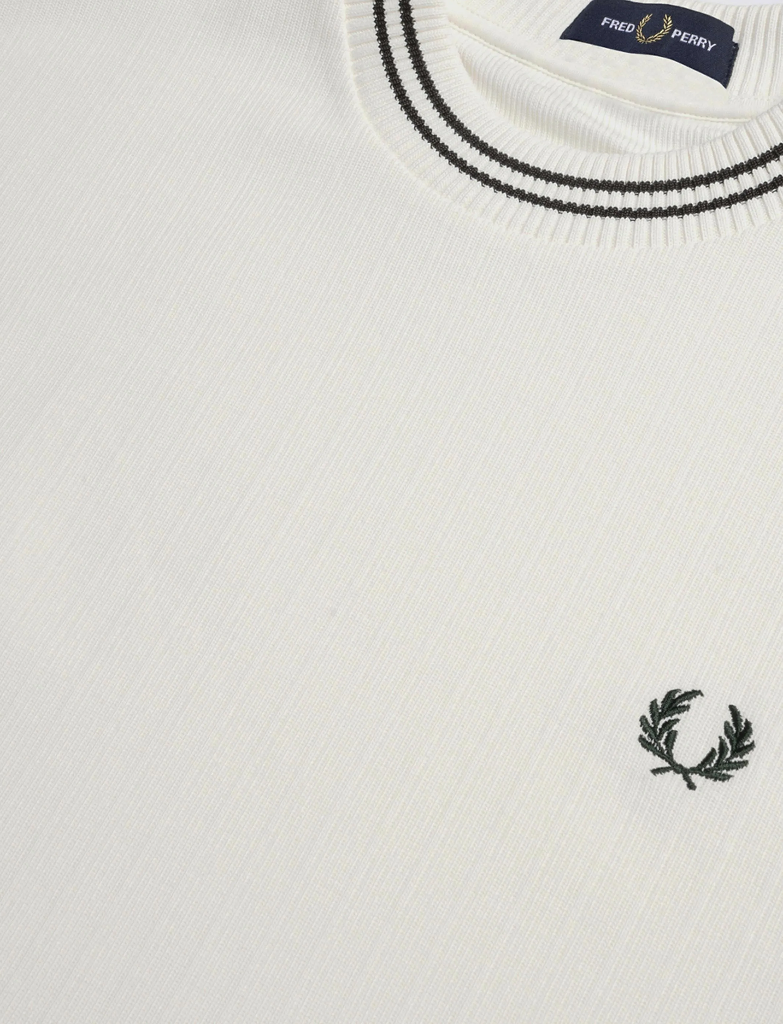 Fred Perry - RIBBED JERSEY T-SHIRT - short-sleeved t-shirts - ecru - 4