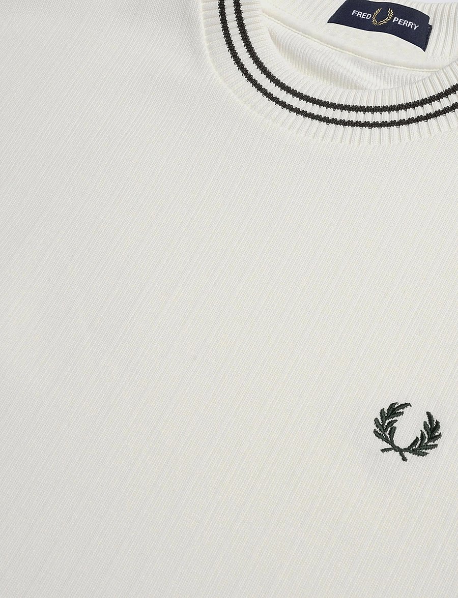 Fred Perry - RIBBED JERSEY T-SHIRT - short-sleeved t-shirts - ecru - 4