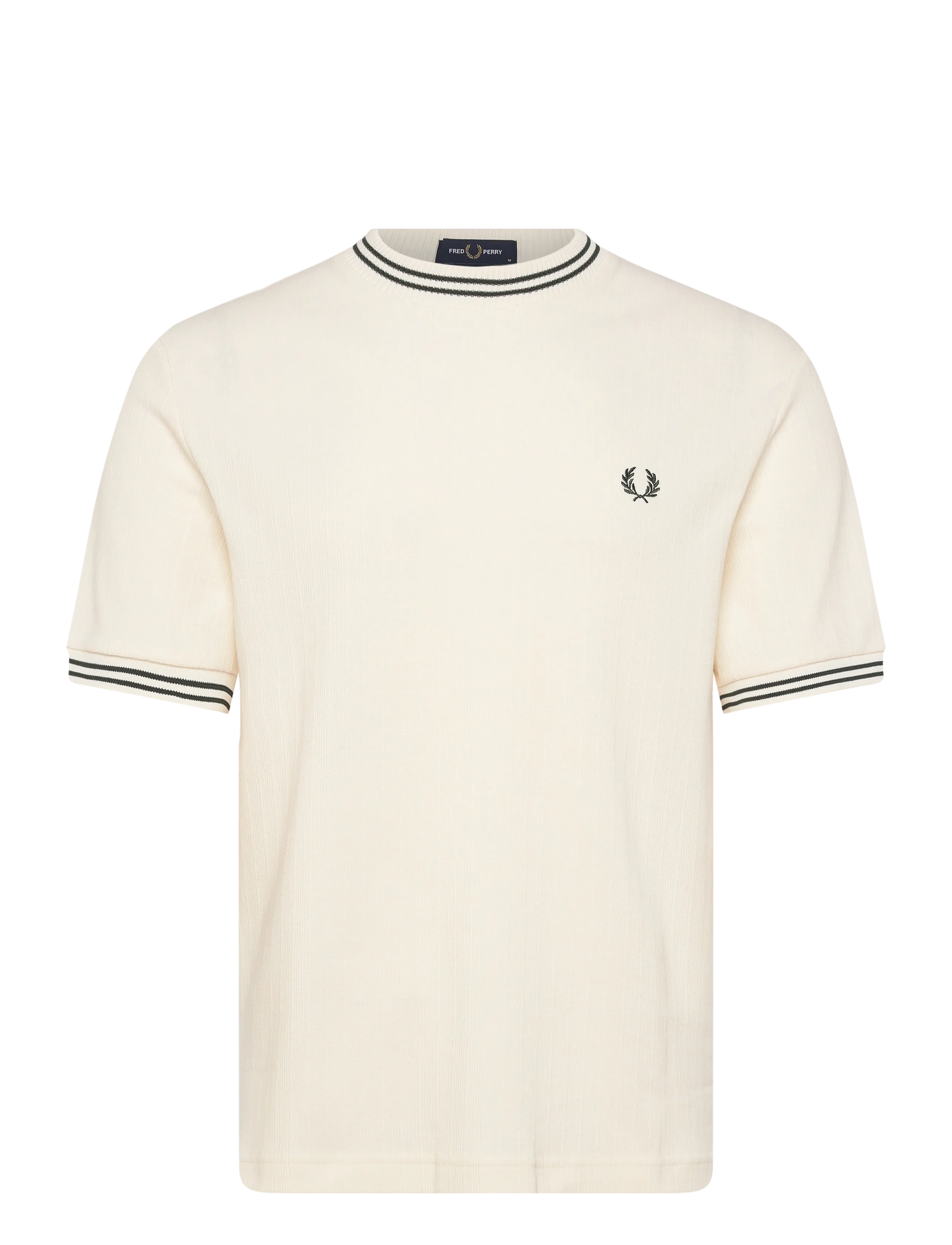 Fred Perry RIBBED JERSEY T-SHIRT - Clothing - ECRU / cream