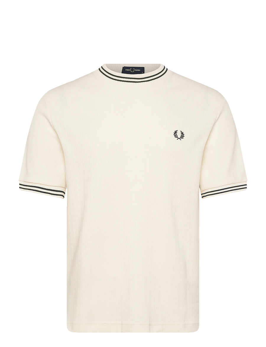 Fred Perry - RIBBED JERSEY T-SHIRT - lühikeste varrukatega t-särgid - ecru - 1