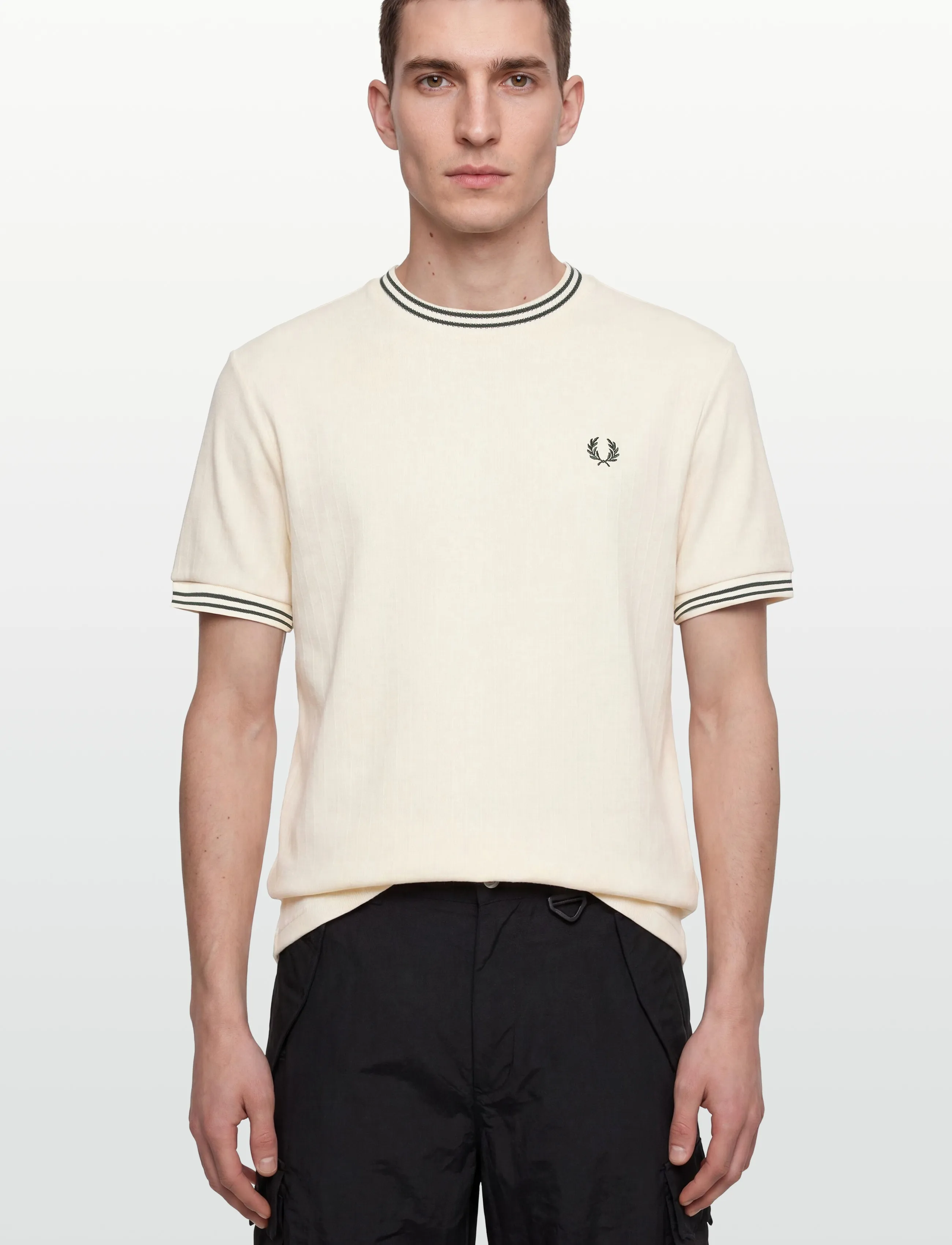 Fred Perry - RIBBED JERSEY T-SHIRT - geburtstagsgeschenke - ecru - 3