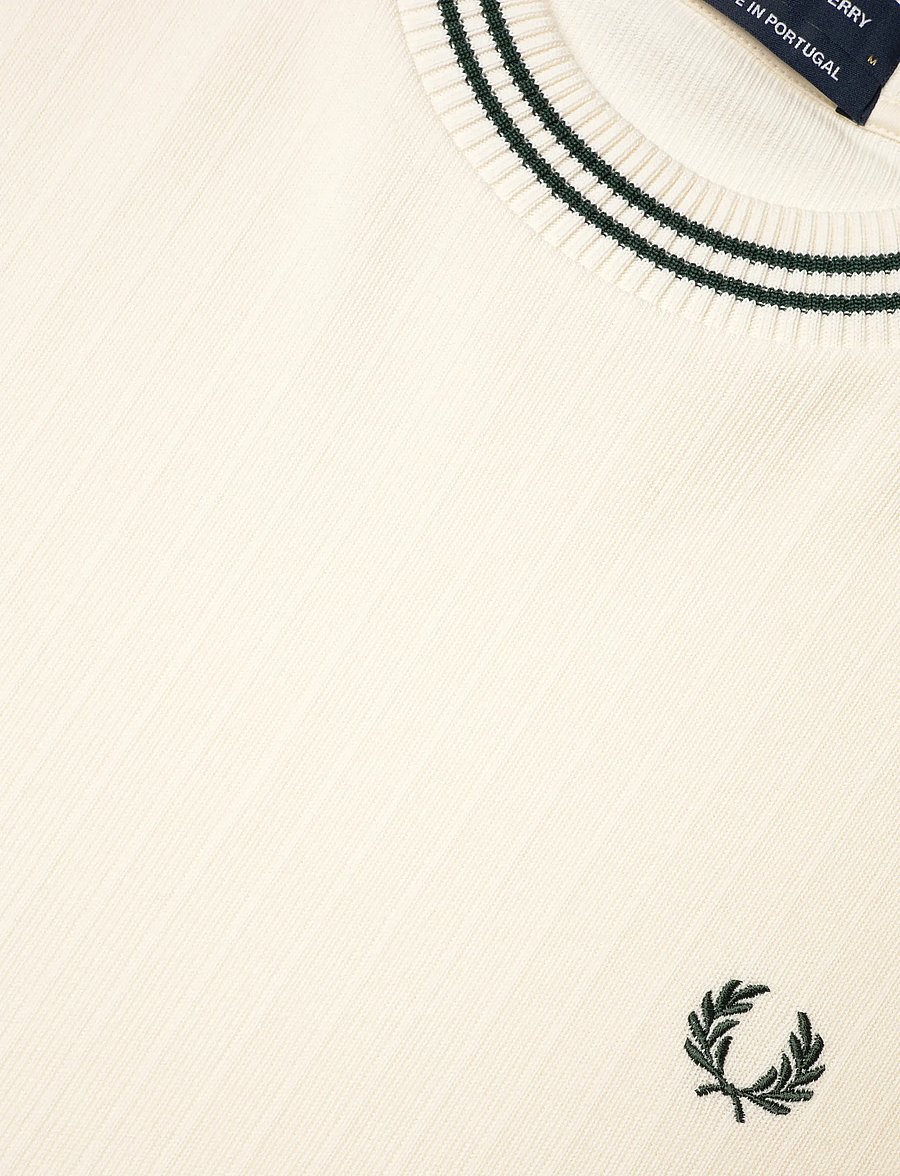 Fred Perry - RIBBED JERSEY T-SHIRT - lühikeste varrukatega t-särgid - ecru - 5