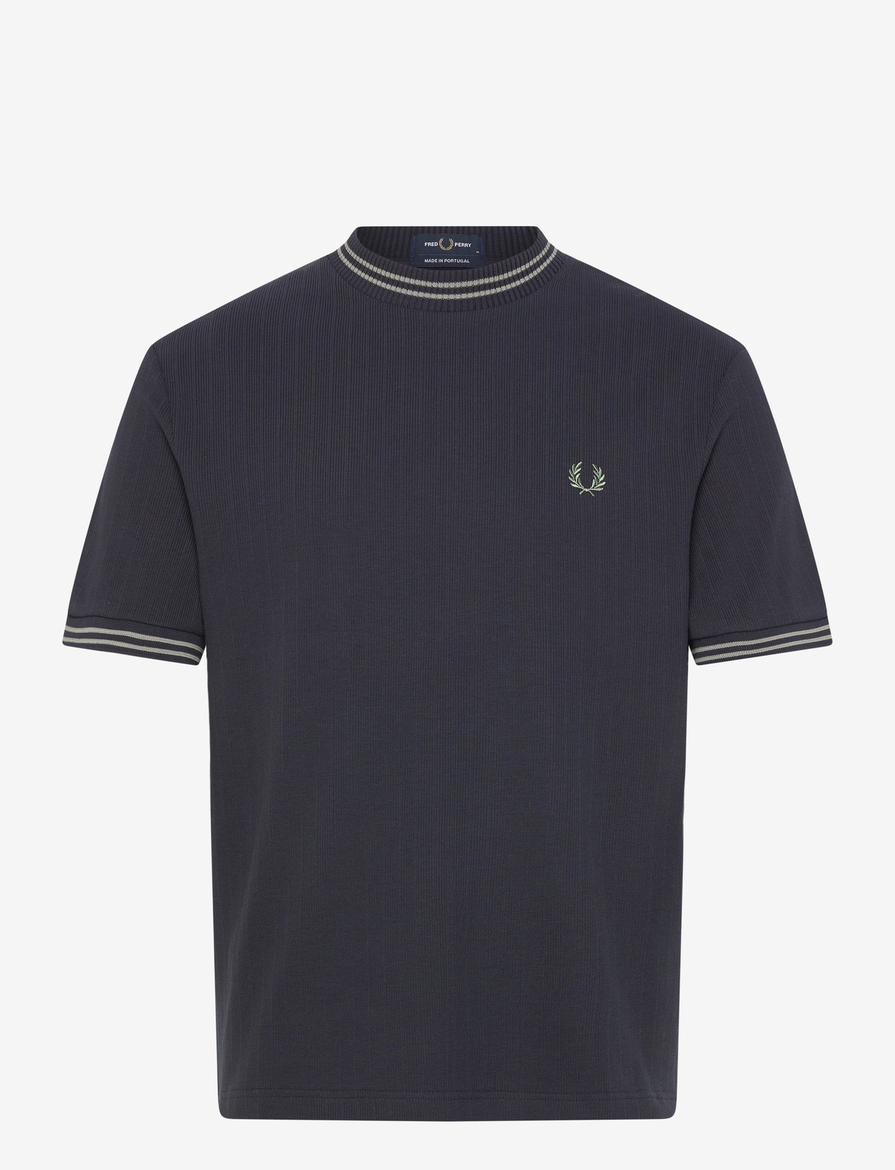 Fred Perry - RIBBED JERSEY T-SHIRT - kortærmede t-shirts - navy - 1