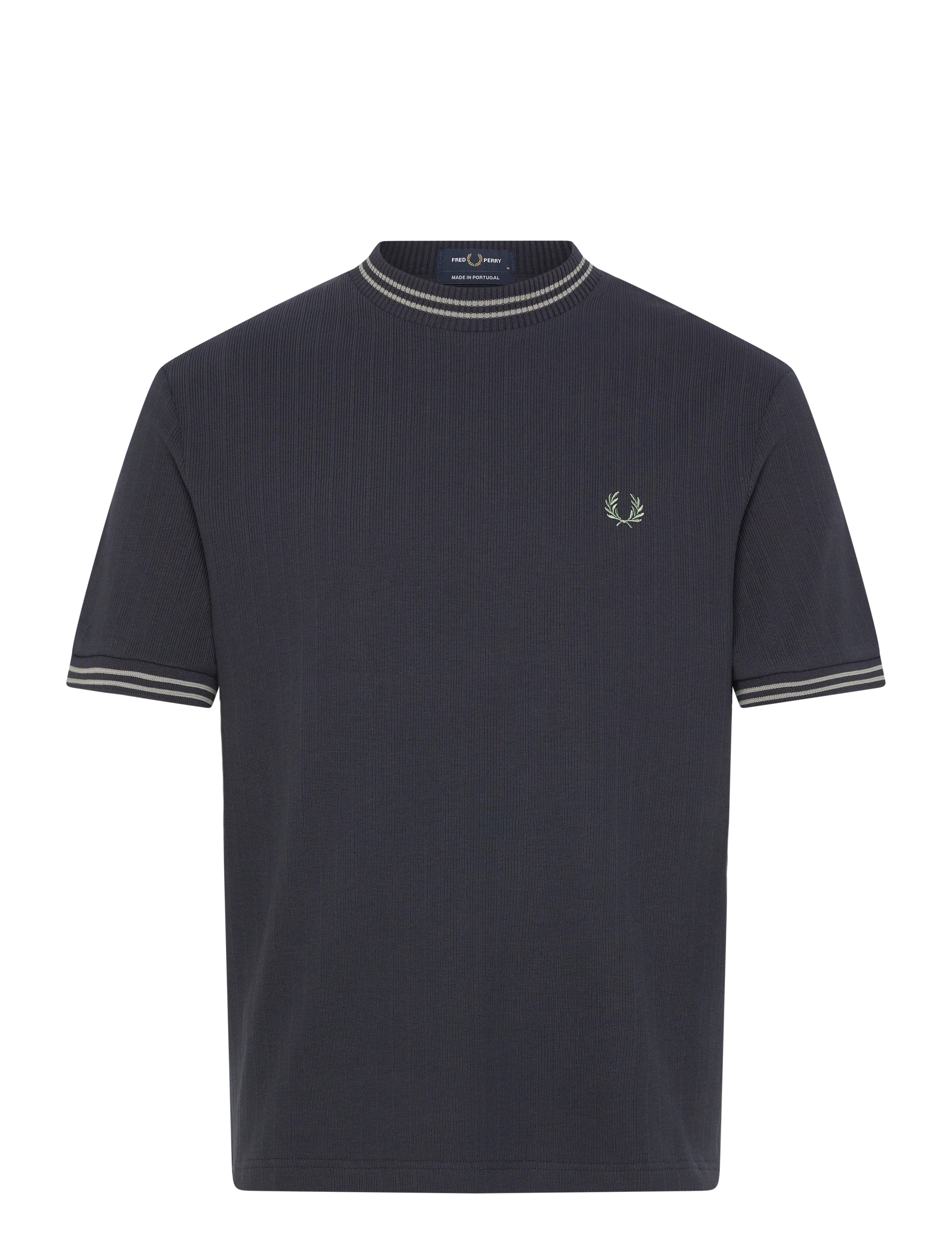 Fred Perry RIBBED JERSEY T-SHIRT - Clothing - NAVY / navy