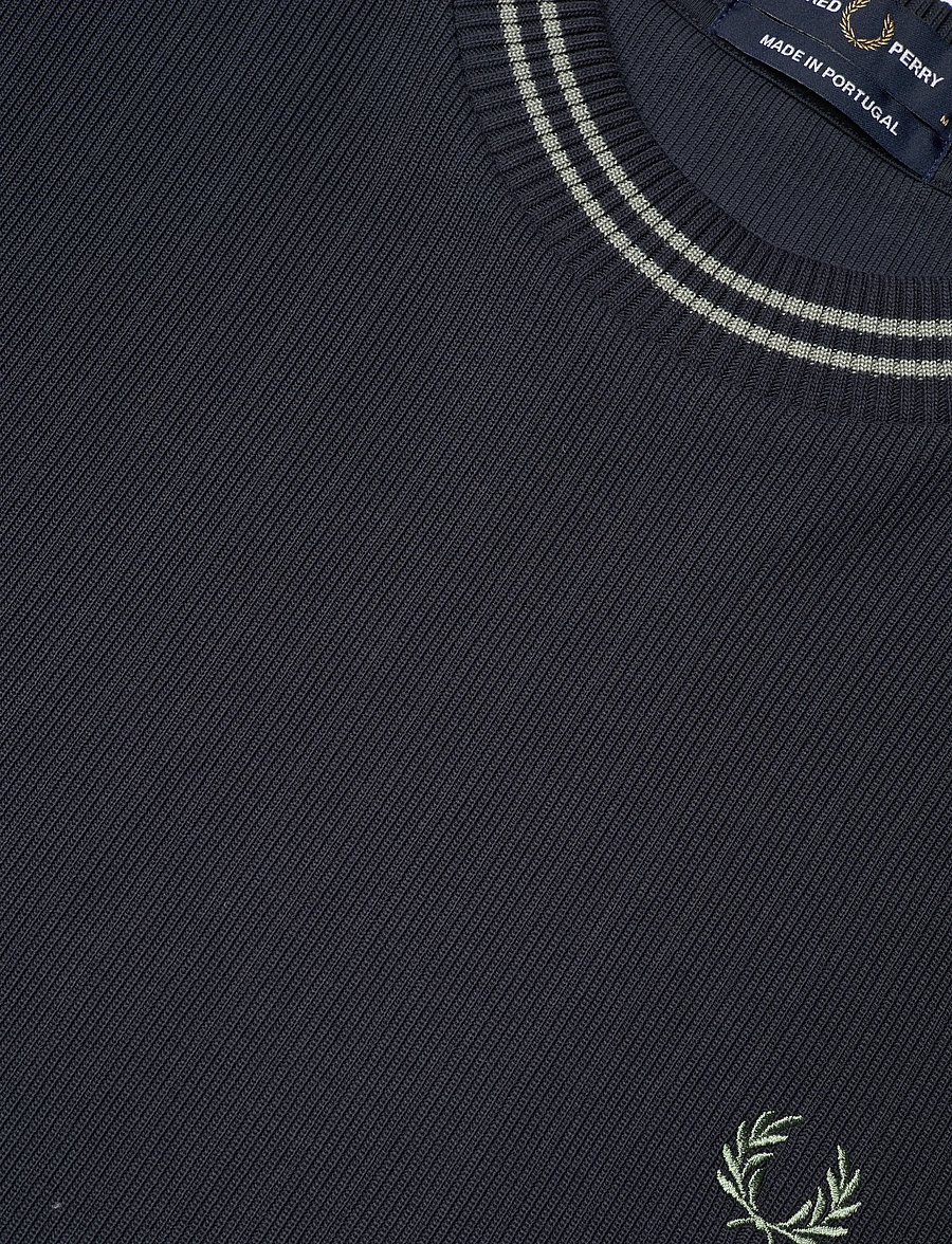 Fred Perry - RIBBED JERSEY T-SHIRT - short-sleeved t-shirts - navy - 5