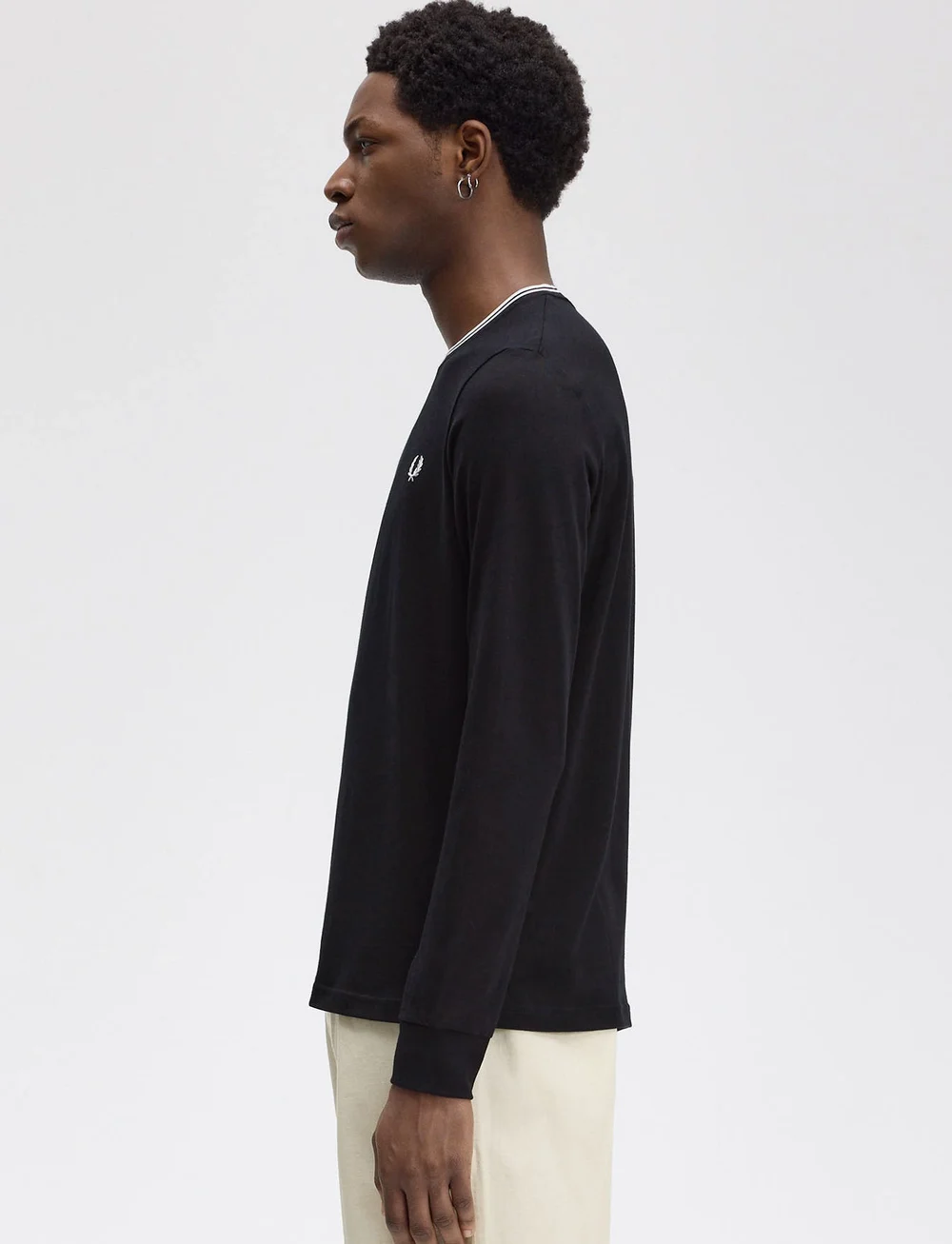 Fred Perry - TWIN TIPPED T-SHIRT - långärmade t-shirts - black - 3