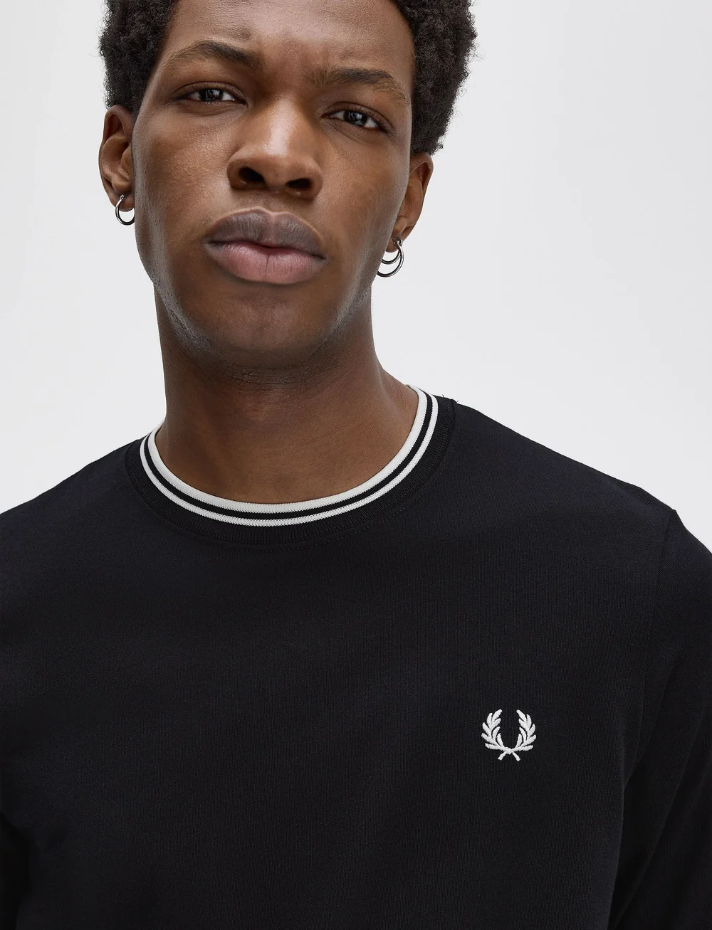 Fred Perry - TWIN TIPPED T-SHIRT - långärmade t-shirts - black - 4