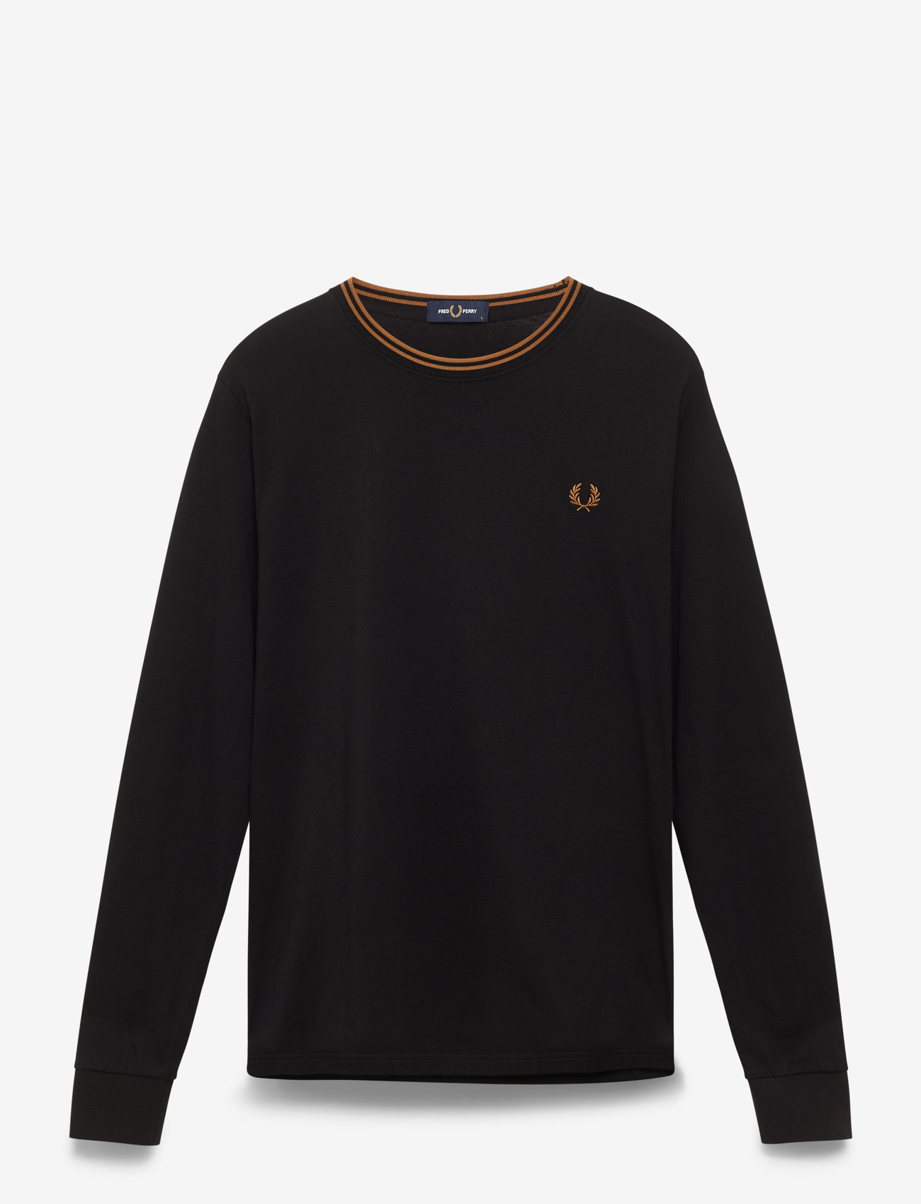 Fred Perry - LS TWIN TIPPED T-SHIRT - långärmade t-shirts - black - 1