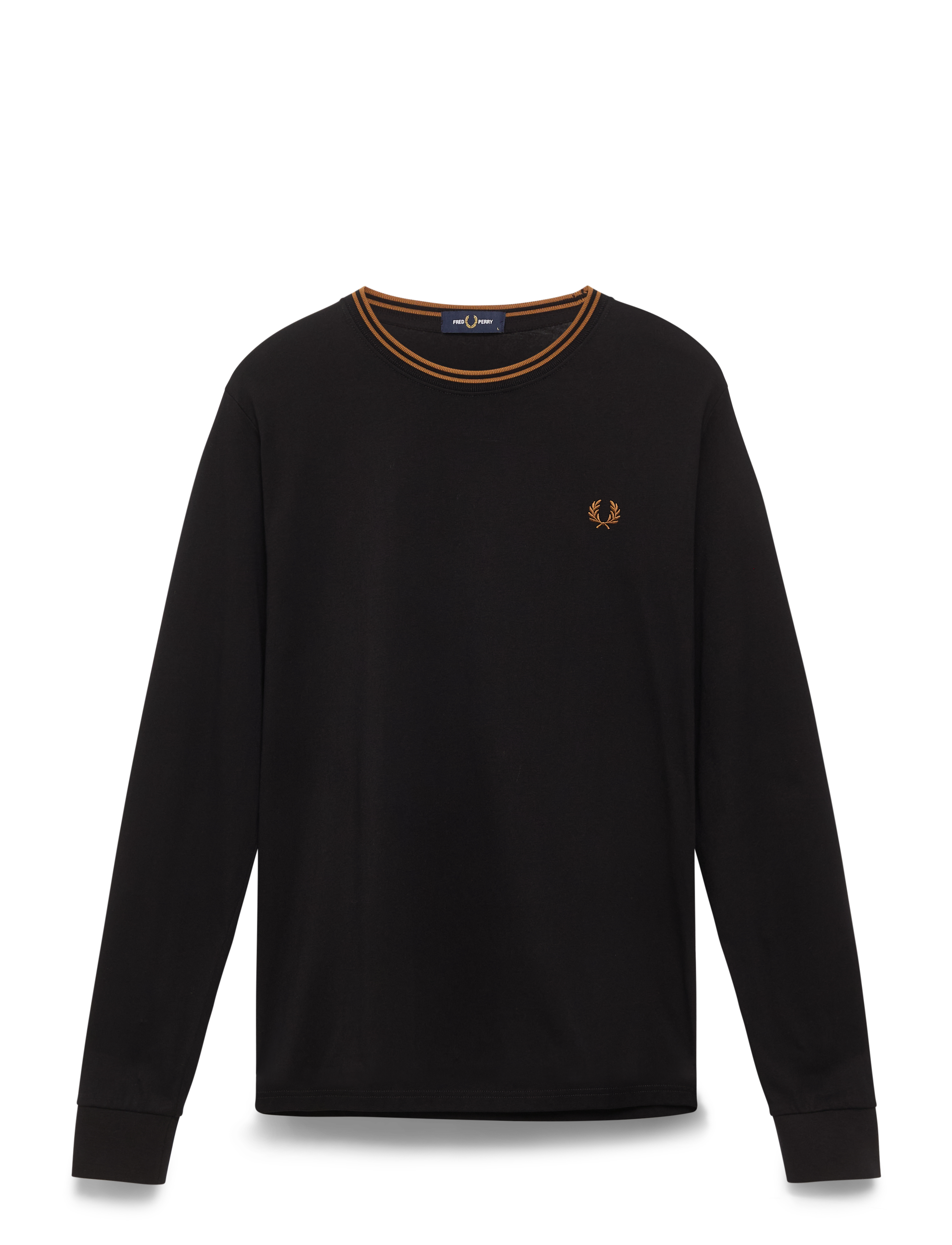 Fred Perry LS TWIN TIPPED T-SHIRT - Kläder - BLACK / black