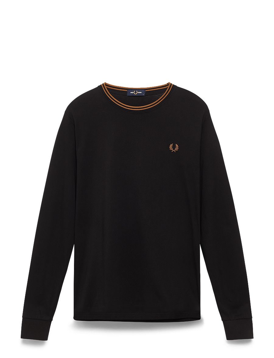 Fred Perry - LS TWIN TIPPED T-SHIRT - langærmede t-shirts - black - 1