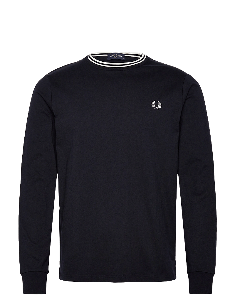 Fred Perry - LS TWIN TIPPED T-SHIRT - långärmade t-shirts - navy - 0