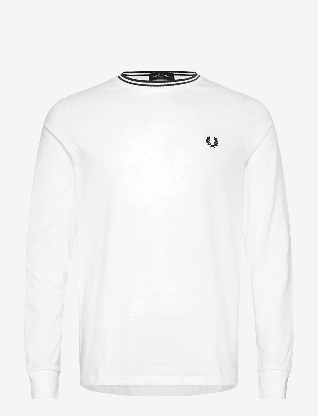 Fred Perry - LS TWIN TIPPED T-SHIRT - långärmade t-shirts - white - 0