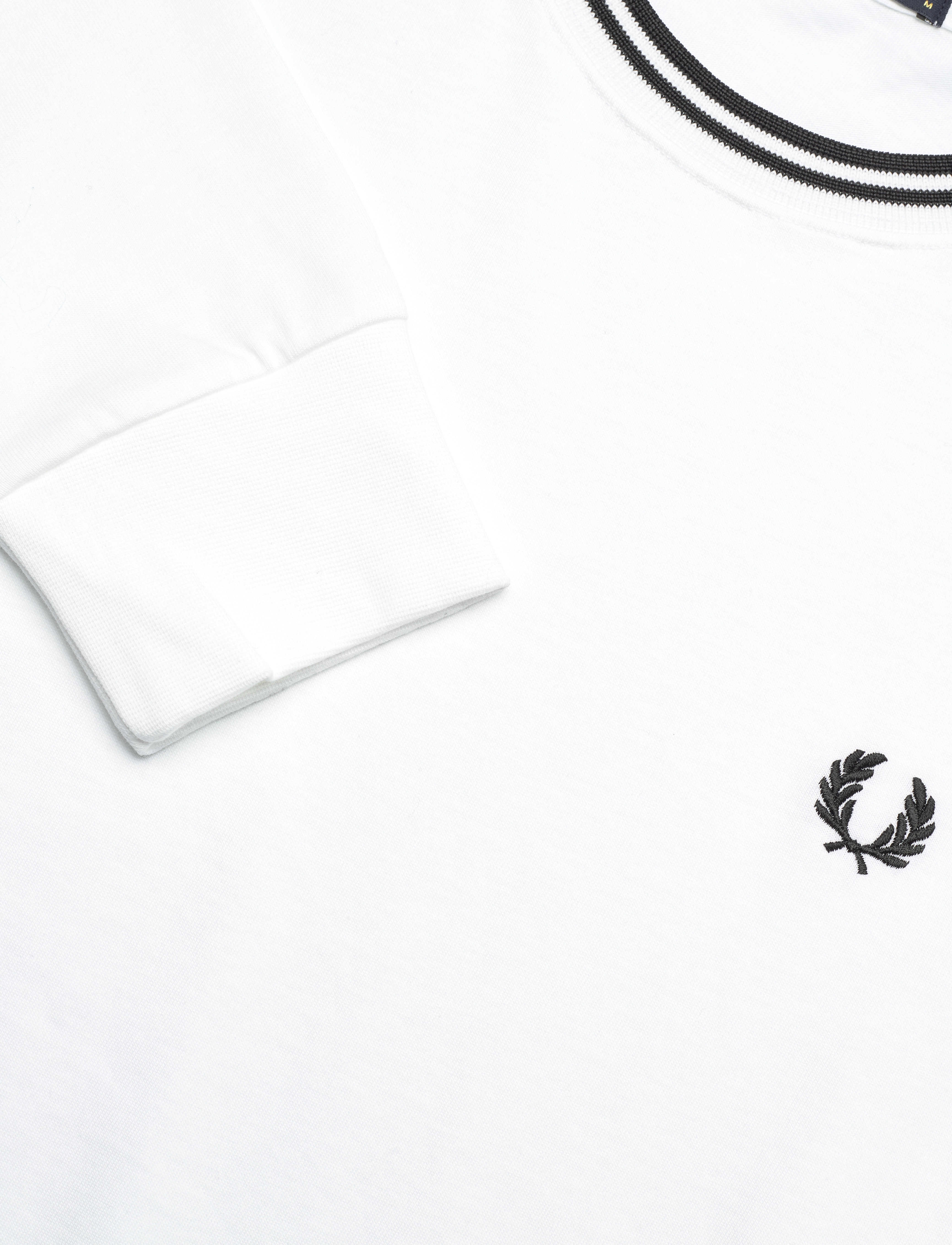 Fred Perry - LS TWIN TIPPED T-SHIRT - pikkade varrukatega t-särgid - white - 2