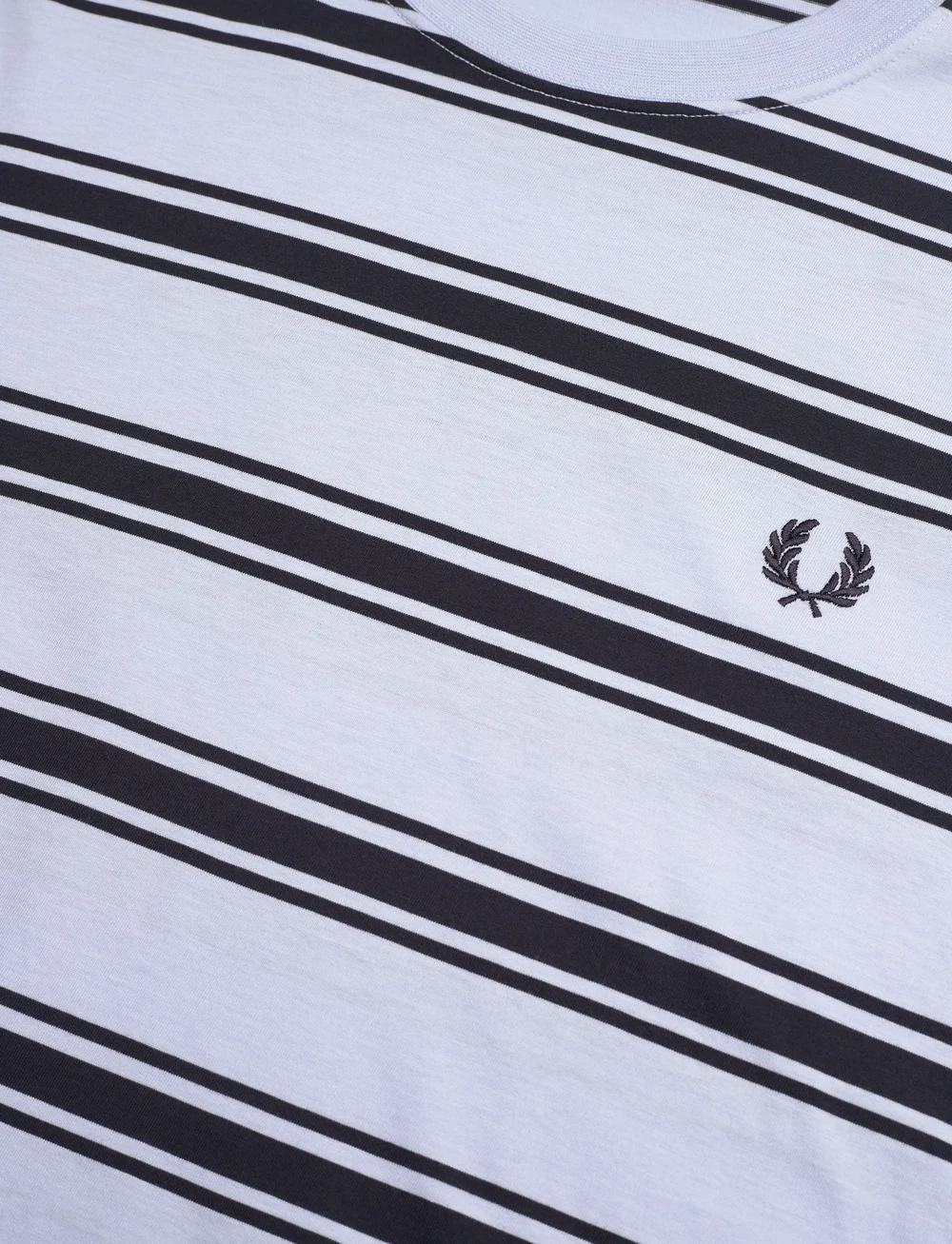 Fred Perry - FINE STRIPE T-SHIRT - kortärmade t-shirts - light smoke - 2