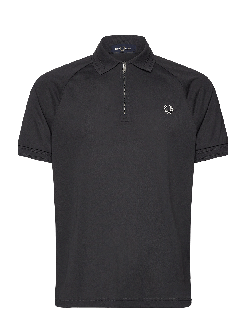 Fred Perry - ZIP NECK POLO SHIRT - kortærmede poloer - anchor grey - 0