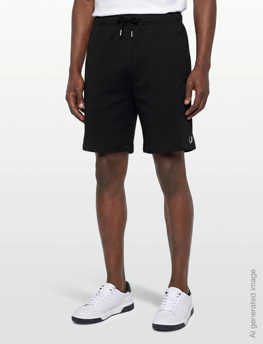 Fred Perry - TIPPED SWEAT SHORT - mjúkar stuttbuxur - black - 3
