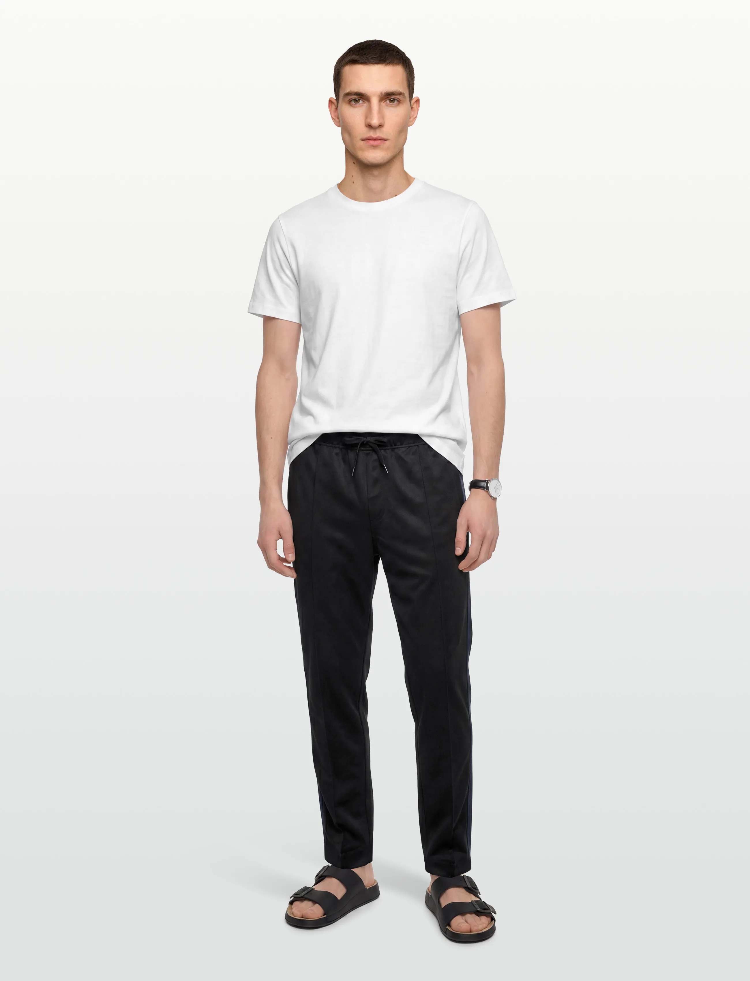 Fred Perry Mesh Taped Track Pant, Mænd, Træningsbuks med Sidelinjer, Sort, Str: XL