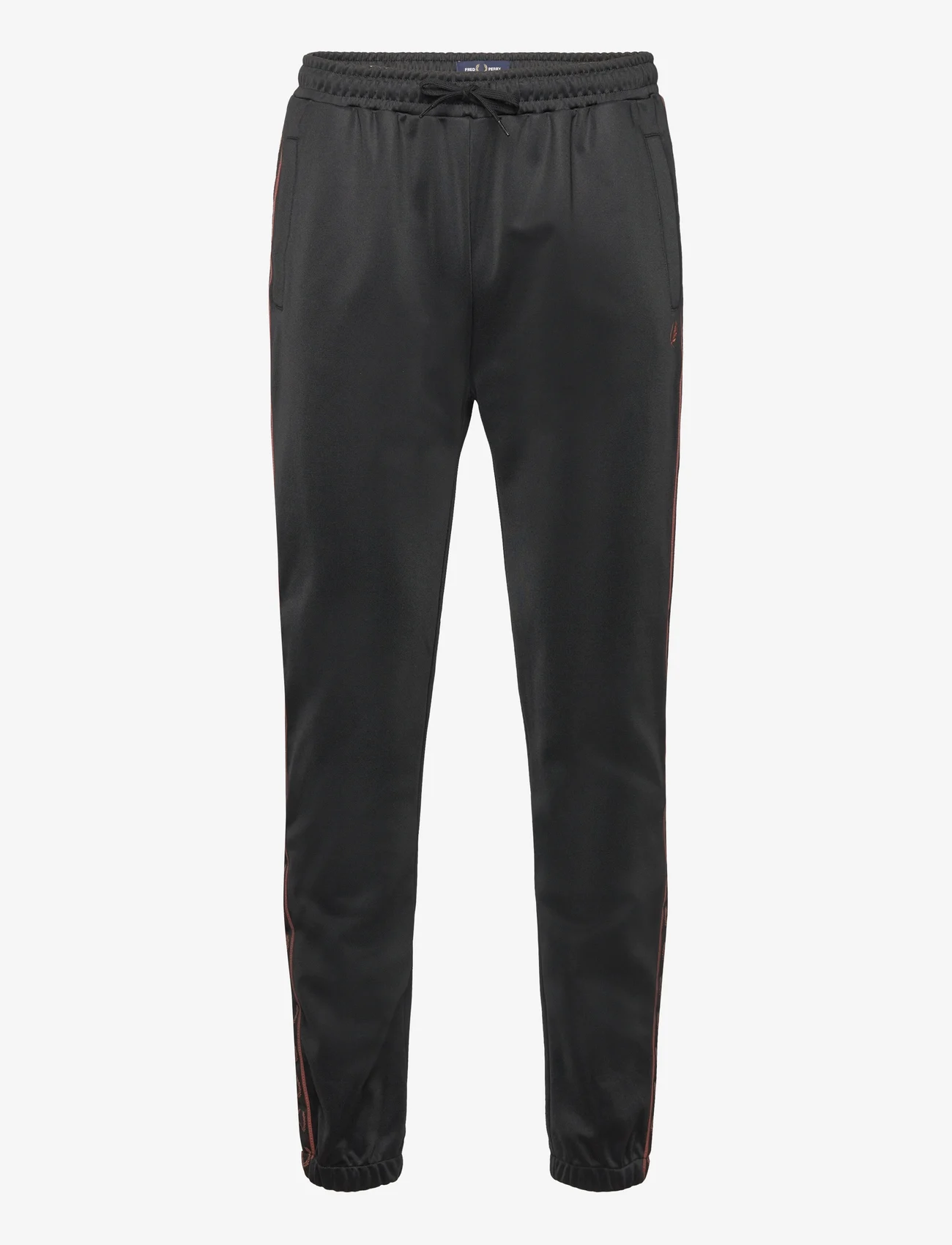 Fred Perry - CONTRAST TAPE TRACK PANT - collegehousut - black/whiskybrwn - 0