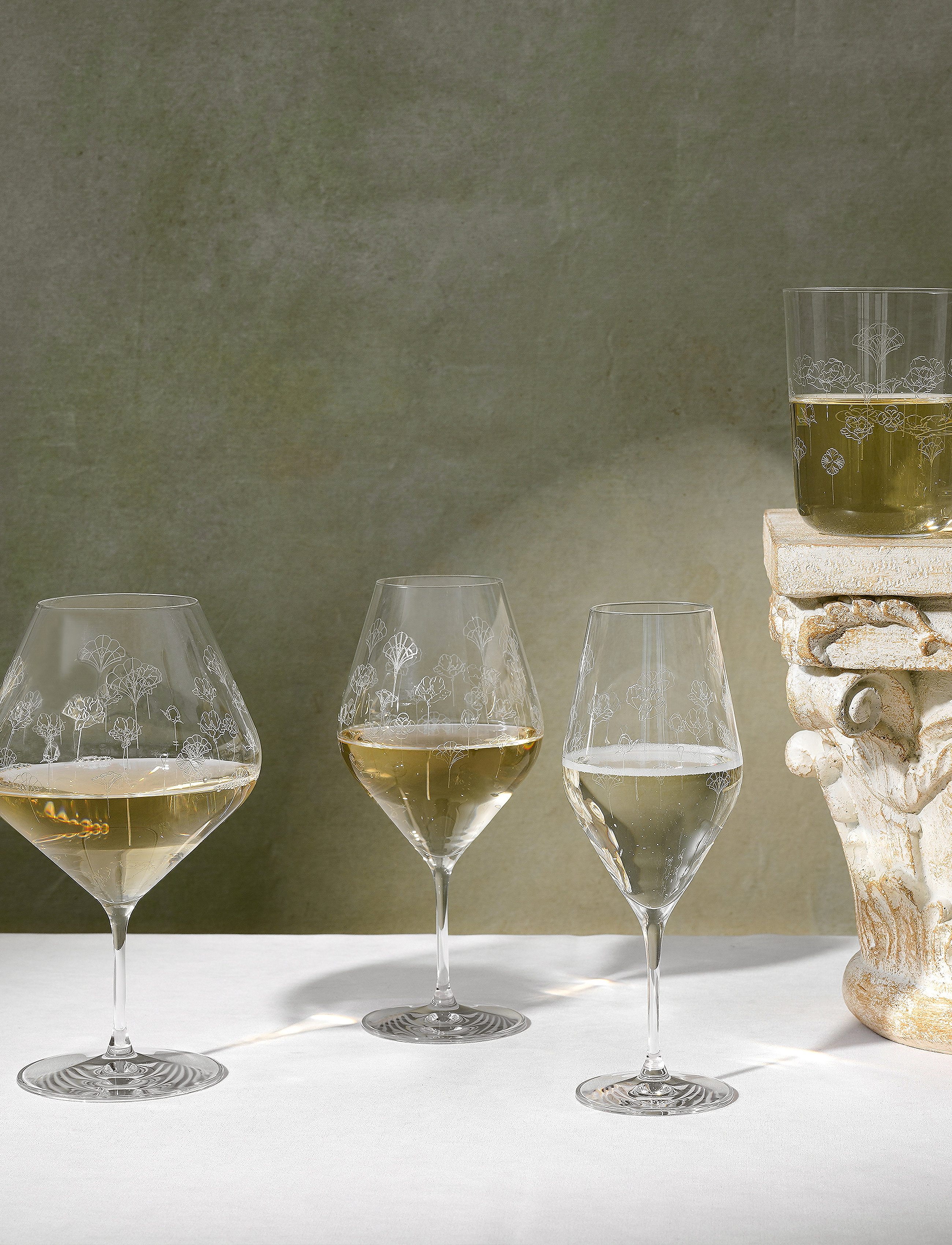 Frederik Bagger - Flower Wine XL - 2 pcs - valkoviinilasit - clear - 2