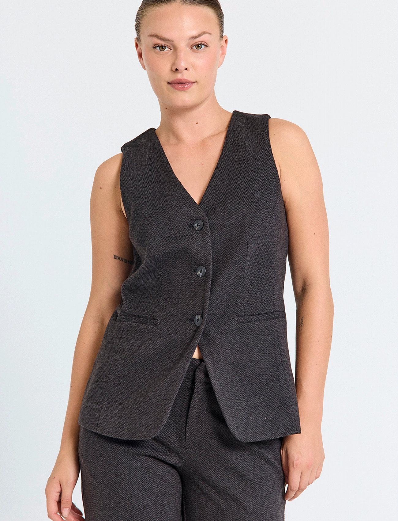 FREE/QUENT Fqsillen-Waistcoat - Brown - XS