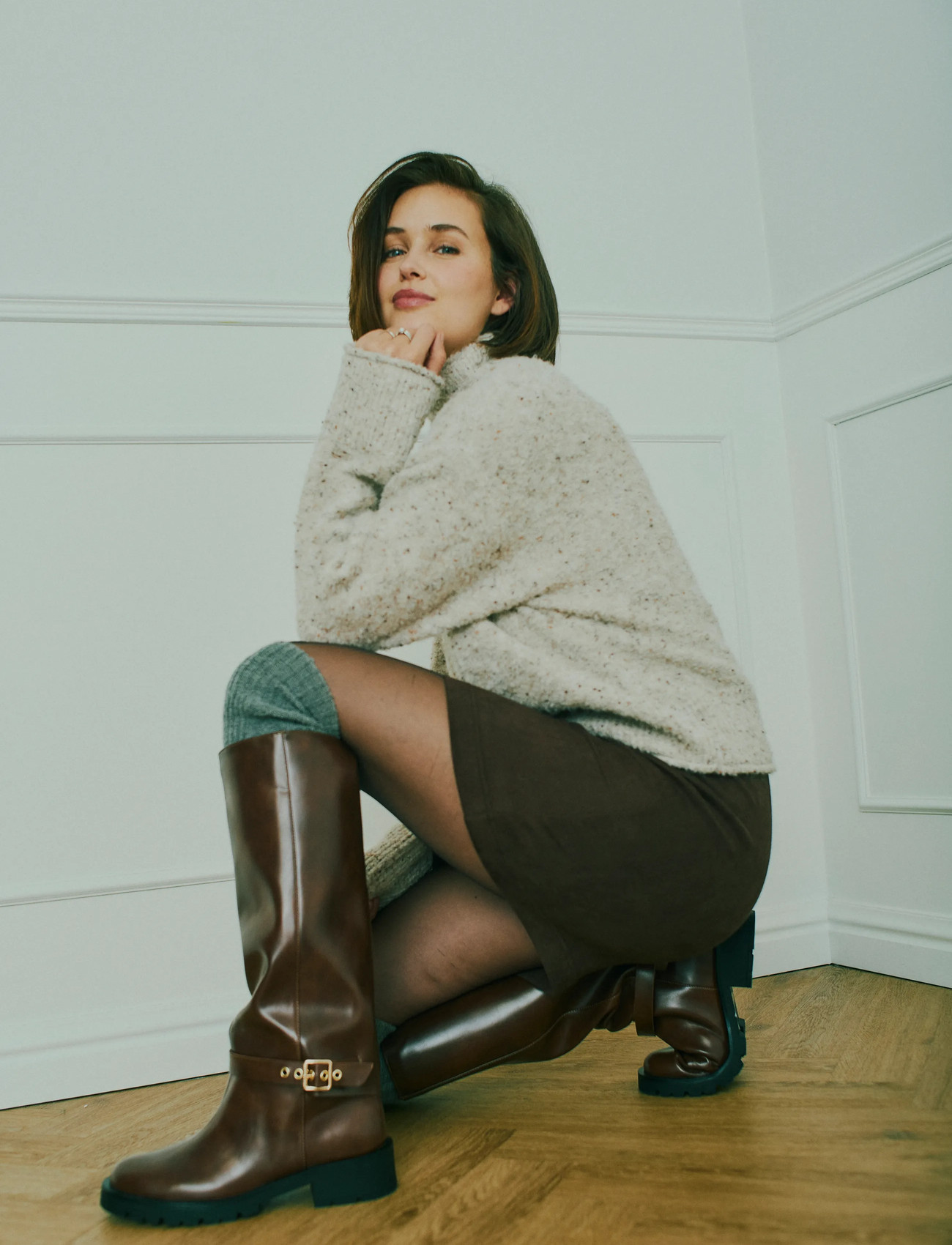FREE/QUENT Skirt - Brown - XXL