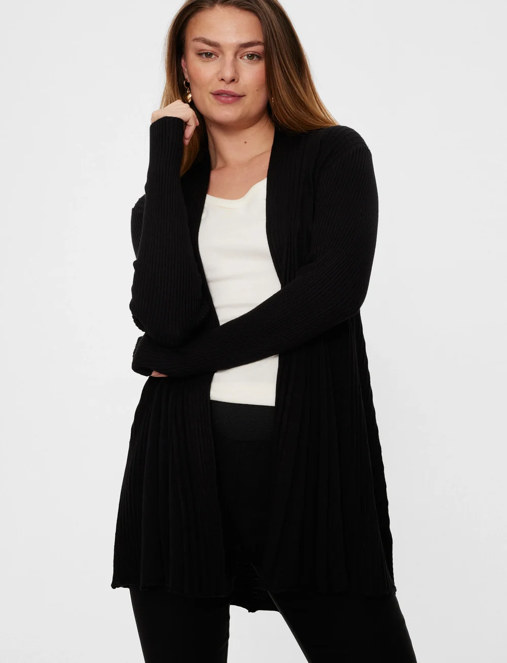 FREE/QUENT - Long cardigan - koftor - black - 0
