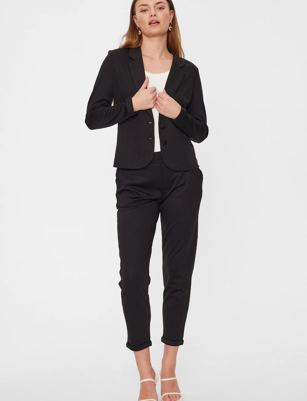 FREE/QUENT - Ankle-length pants - kostymbyxor - black - 0