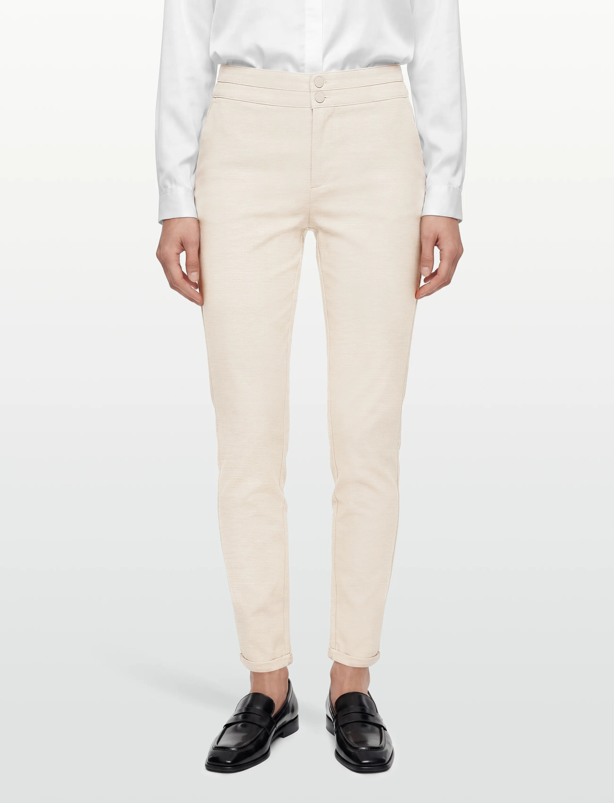 FREE/QUENT - FQNANNI-ANKLE-PA - straight leg trousers - moonbeam melange - 3