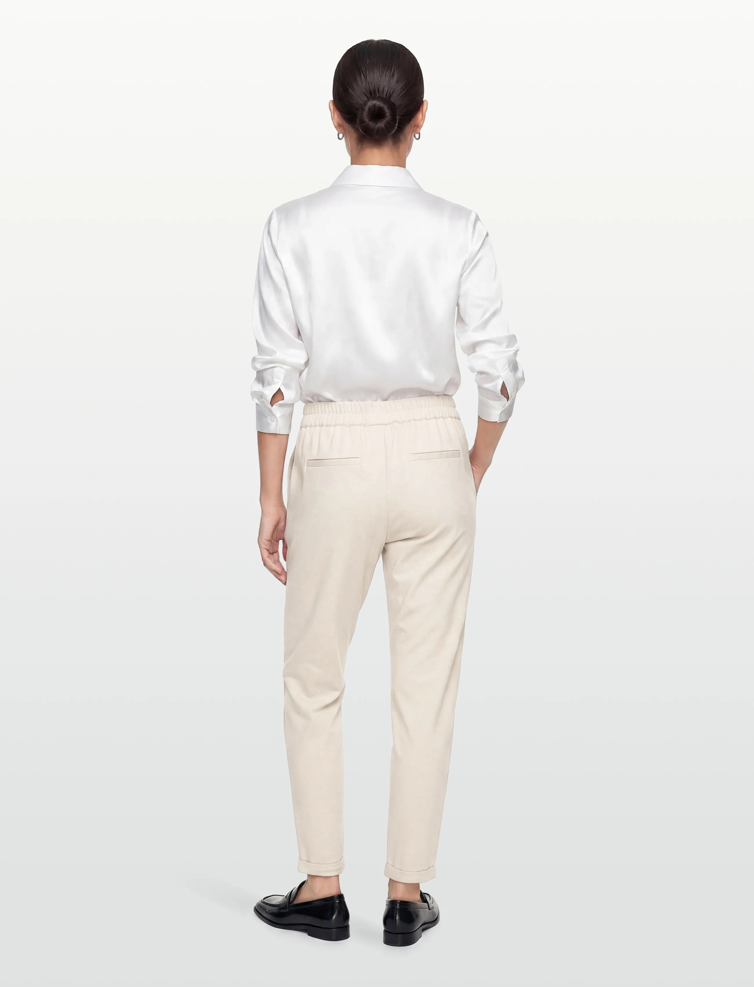 FREE/QUENT - FQNANNI-ANKLE-PA - straight leg trousers - moonbeam melange - 4