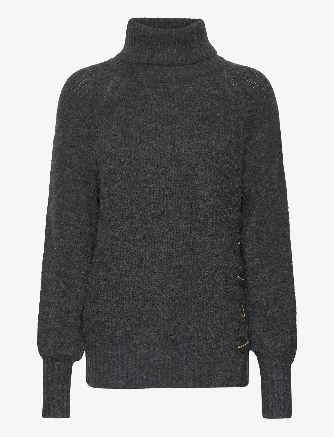 FREE/QUENT - FQSILA-PU - megztiniai su aukšta apykakle - dark grey melange - 0
