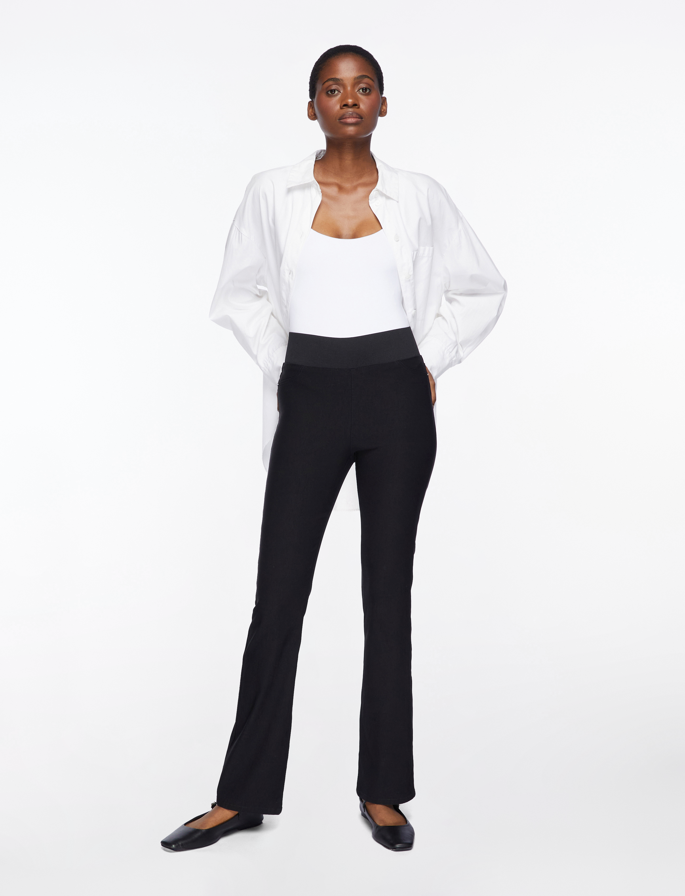 FREE/QUENT - High-waisted bootcut pants - flares - black - 2