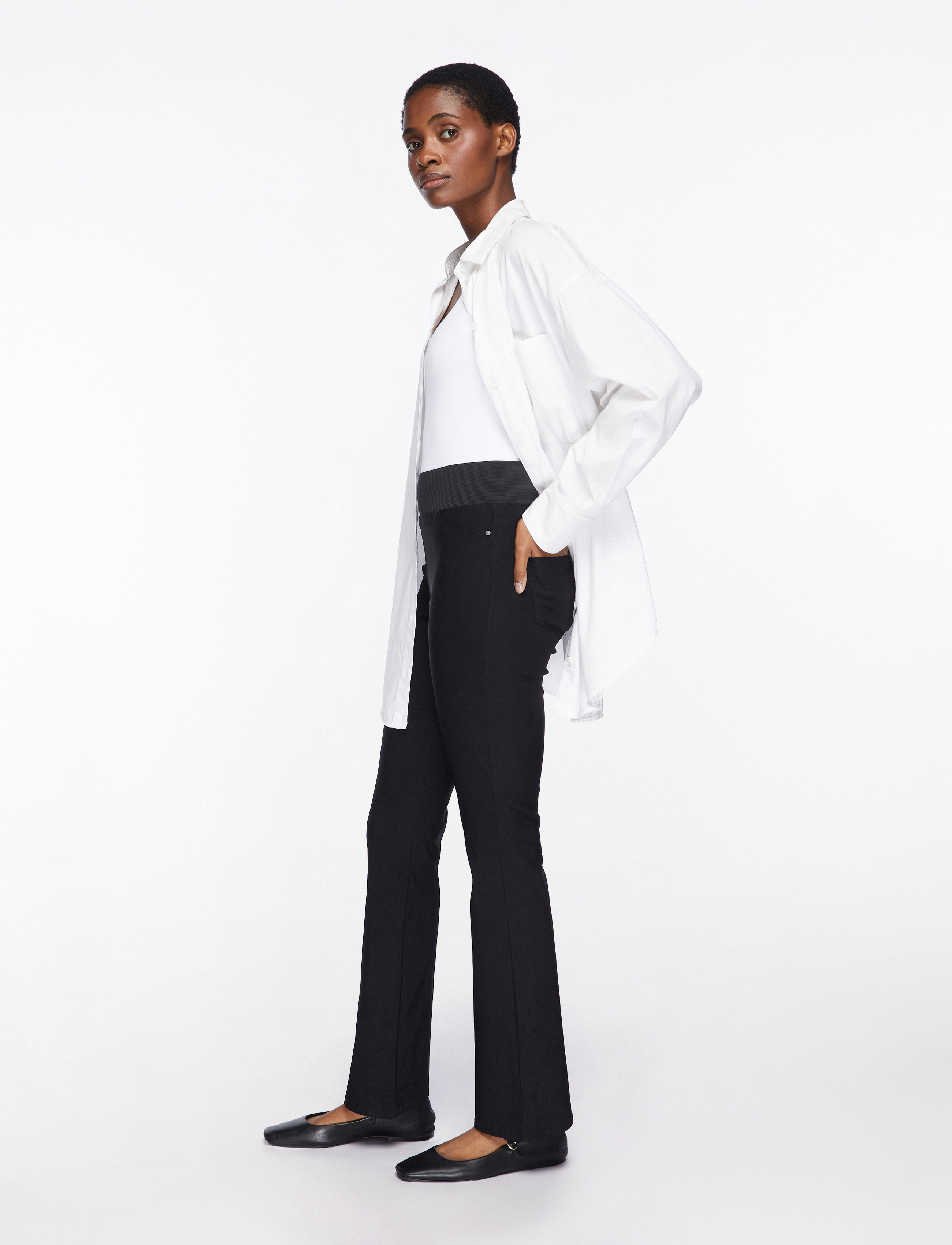 FREE/QUENT - High-waisted bootcut pants - flares - black - 3