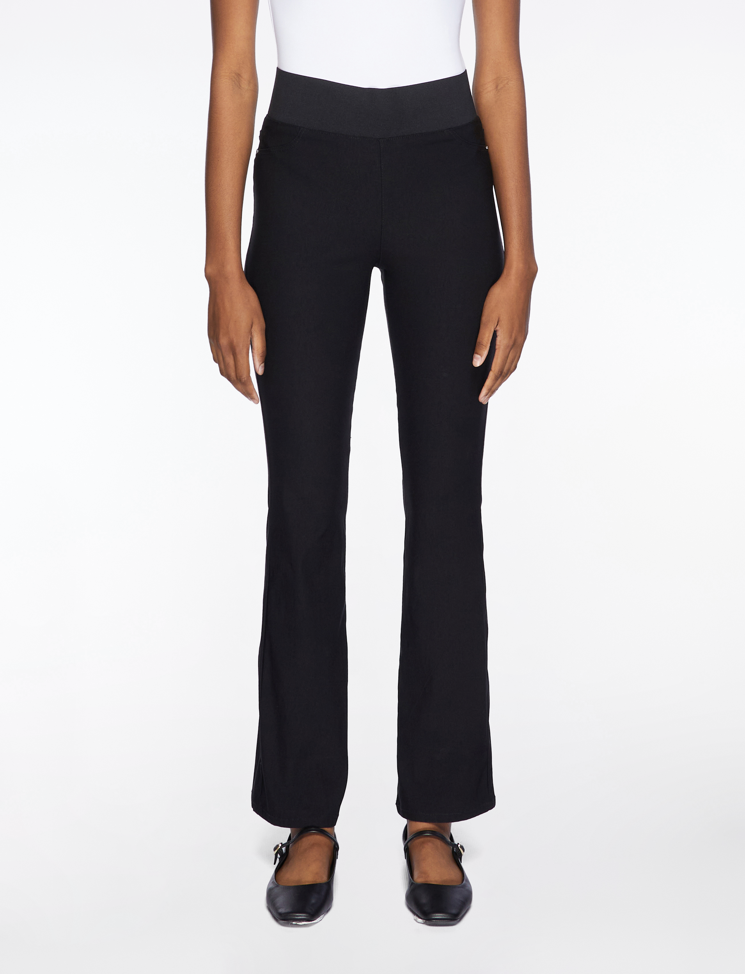 FREE/QUENT High-waisted bootcut pants - Tøj - BLACK / black