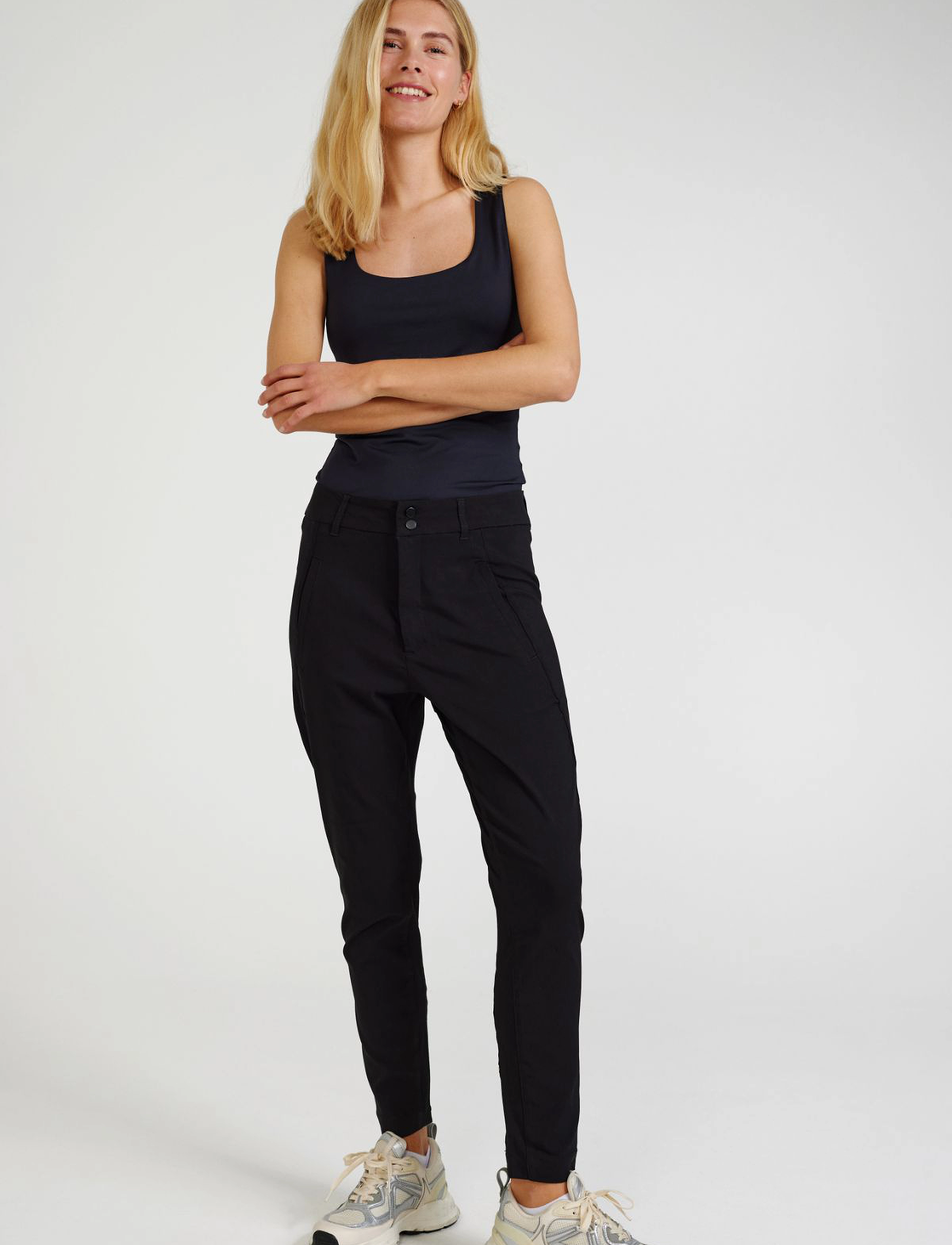 FREE/QUENT Fqjenny-Pa, L, Trousers, Schwarz - Slim Fit Frauen