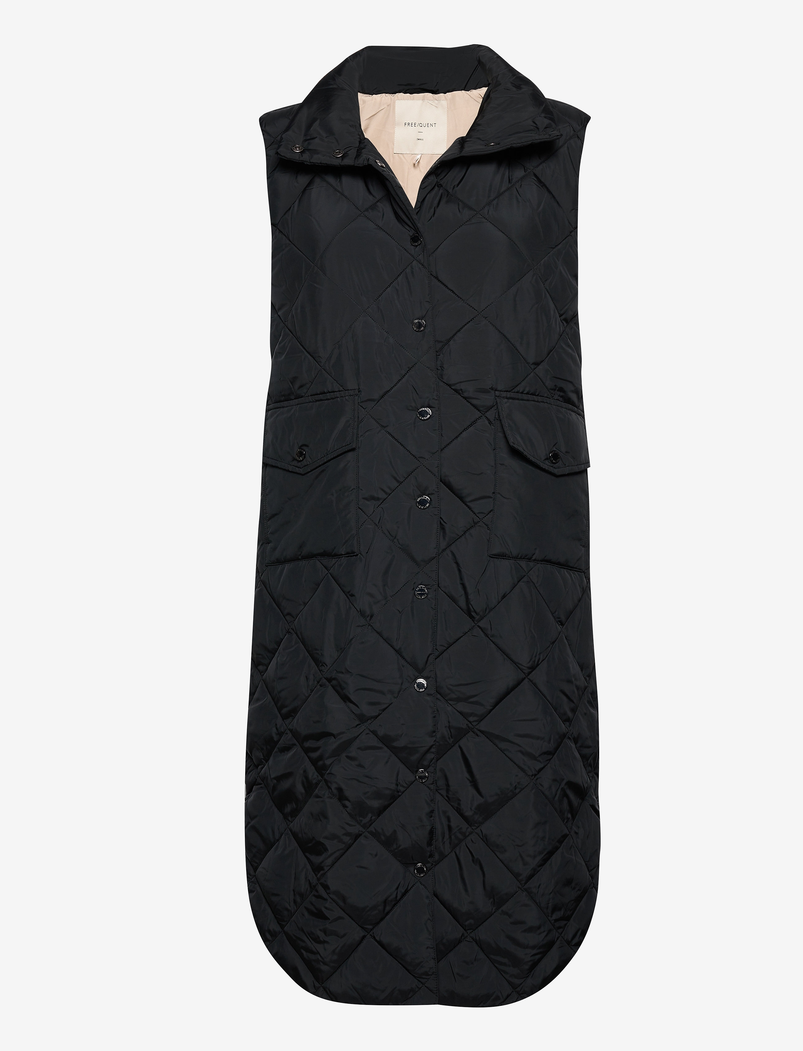FREE/QUENT Knielang Quilted Weste Schwarz - M - Damen